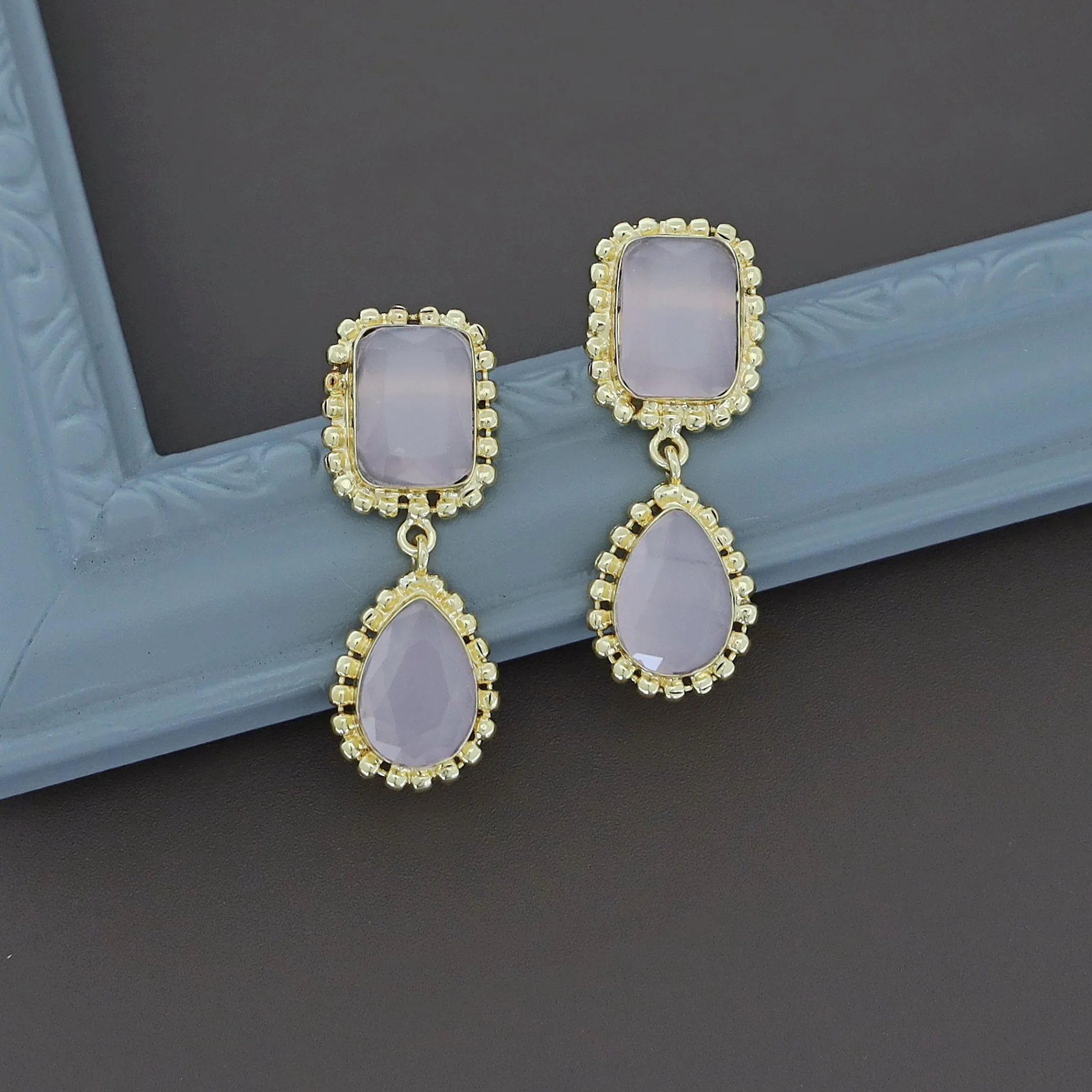 Aarviya Square And Drop Glossy Earring - Image 3