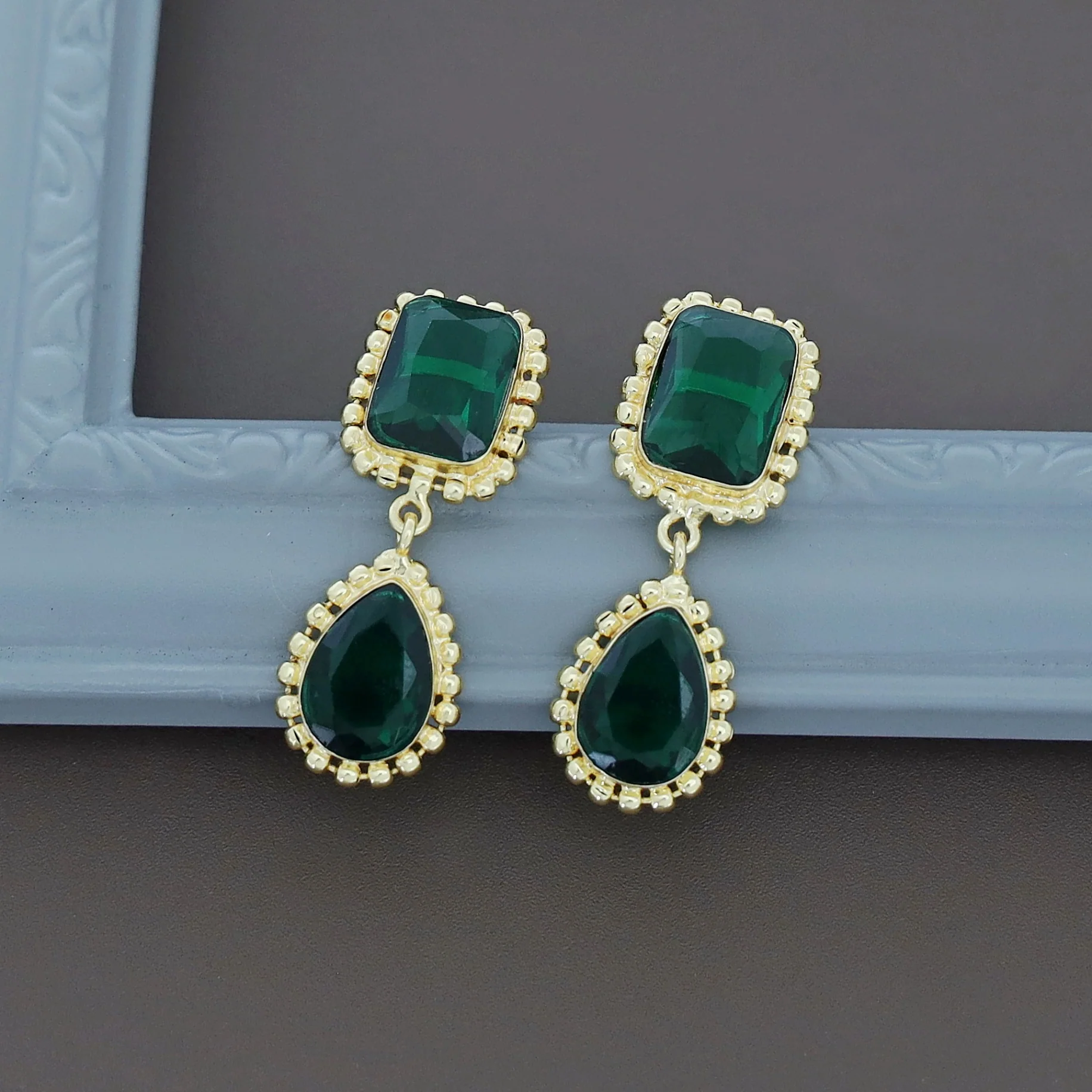 Aarviya Square And Drop Glossy Earring - Image 4
