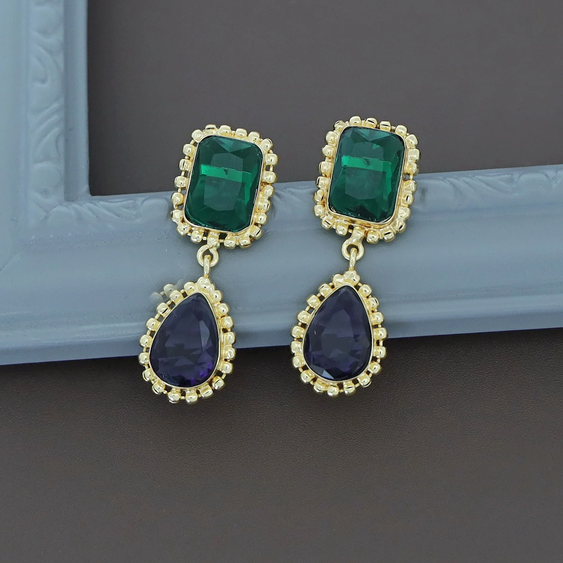 Aarviya Square And Drop Glossy Earring - Image 6