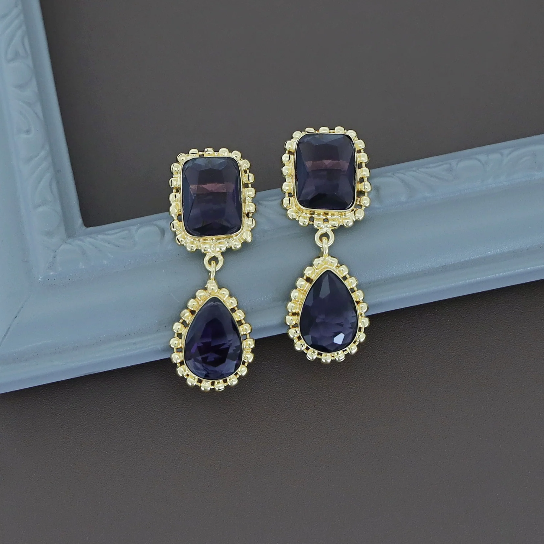 Aarviya Square And Drop Glossy Earring - Image 8