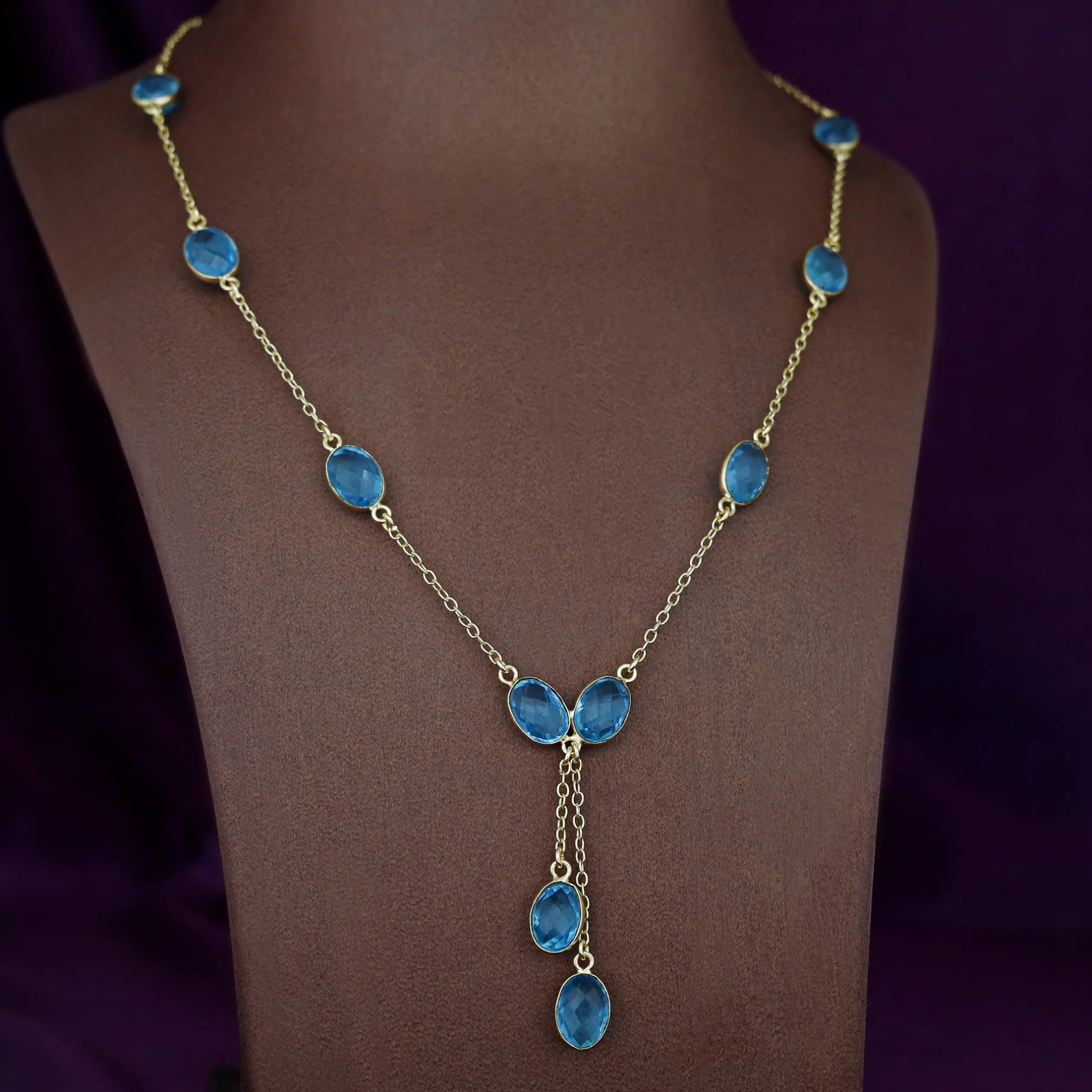 Aashi Oval Glossy Stone Long Neckpiece - Image 5