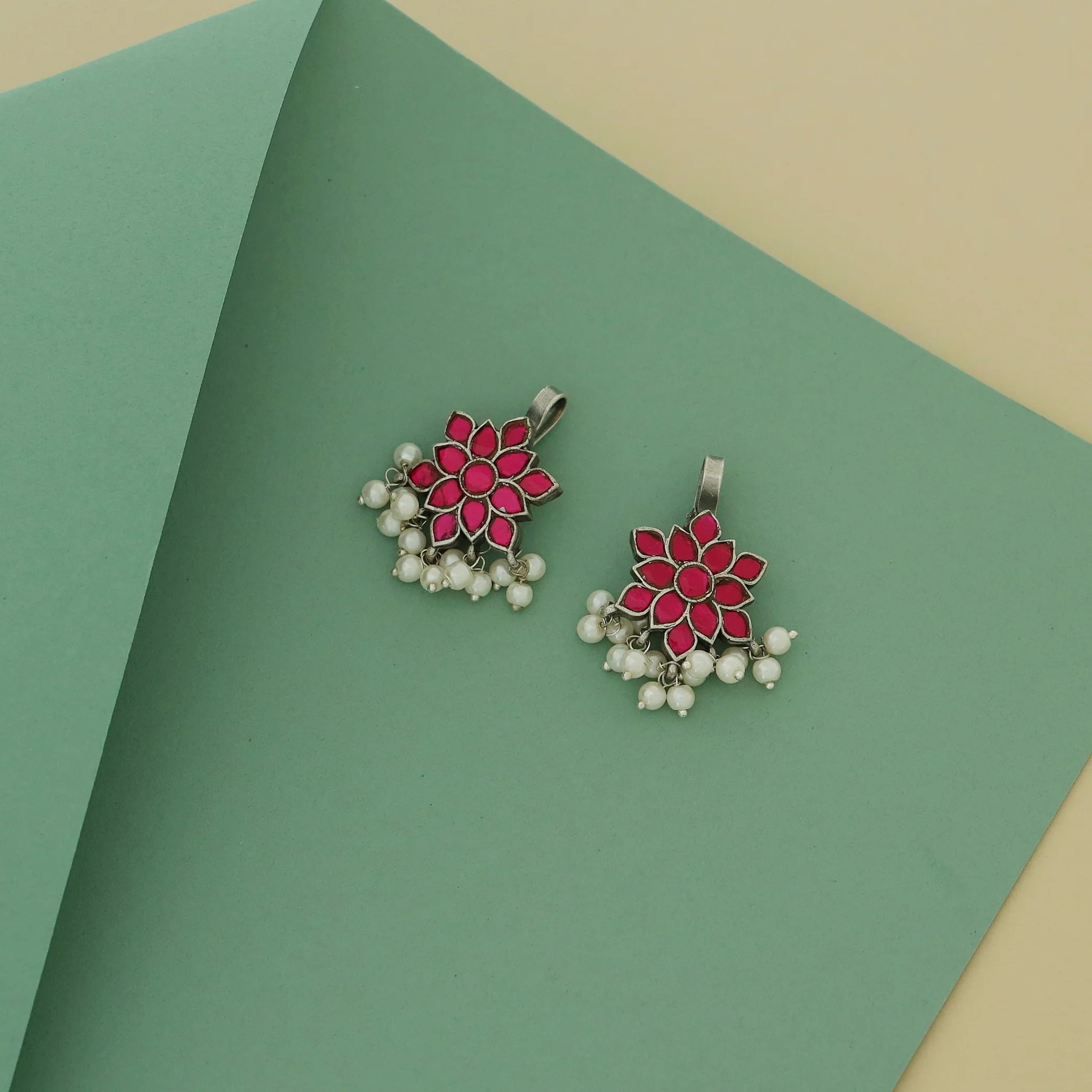 Abhidhya Jadau Kundan Flower Pearl Bugadi (Set Of 2) - Image 6