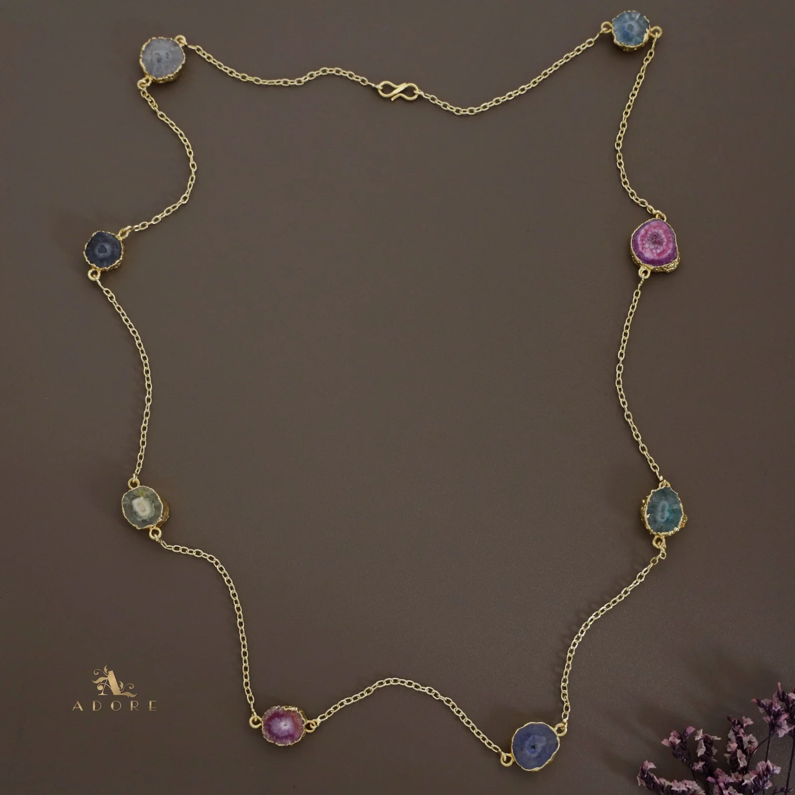 Abira Solar Agate Long Neckpiece - Image 7