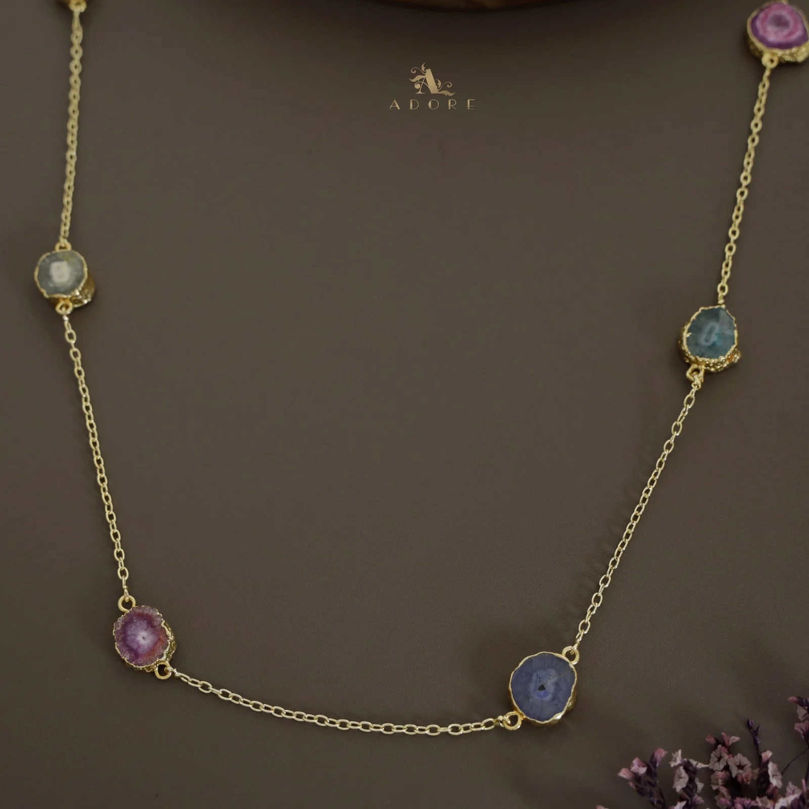 Abira Solar Agate Long Neckpiece - Image 8