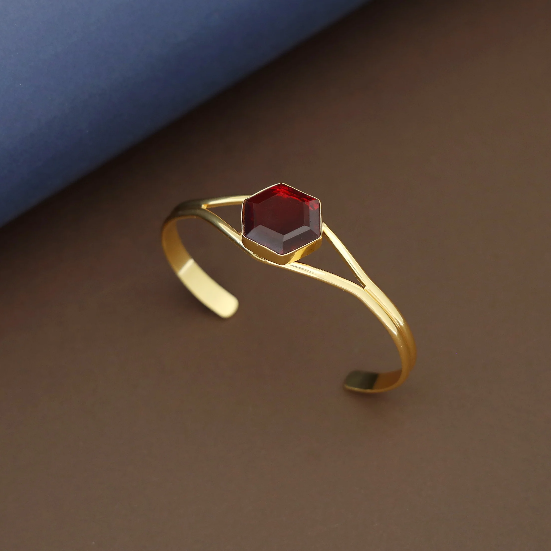 Acene Hexagon Glossy Stone Bangle - Image 2