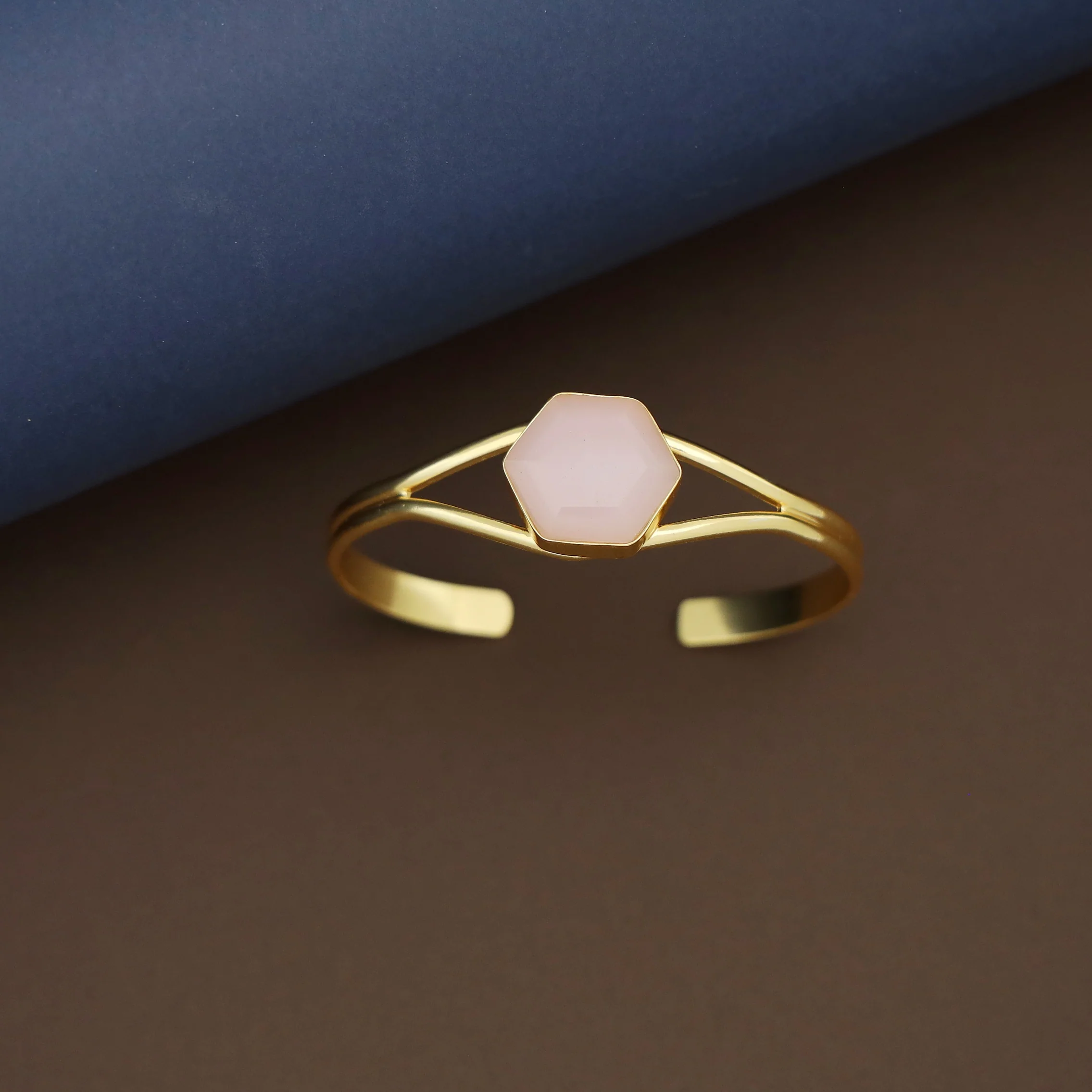 Acene Hexagon Glossy Stone Bangle - Image 5