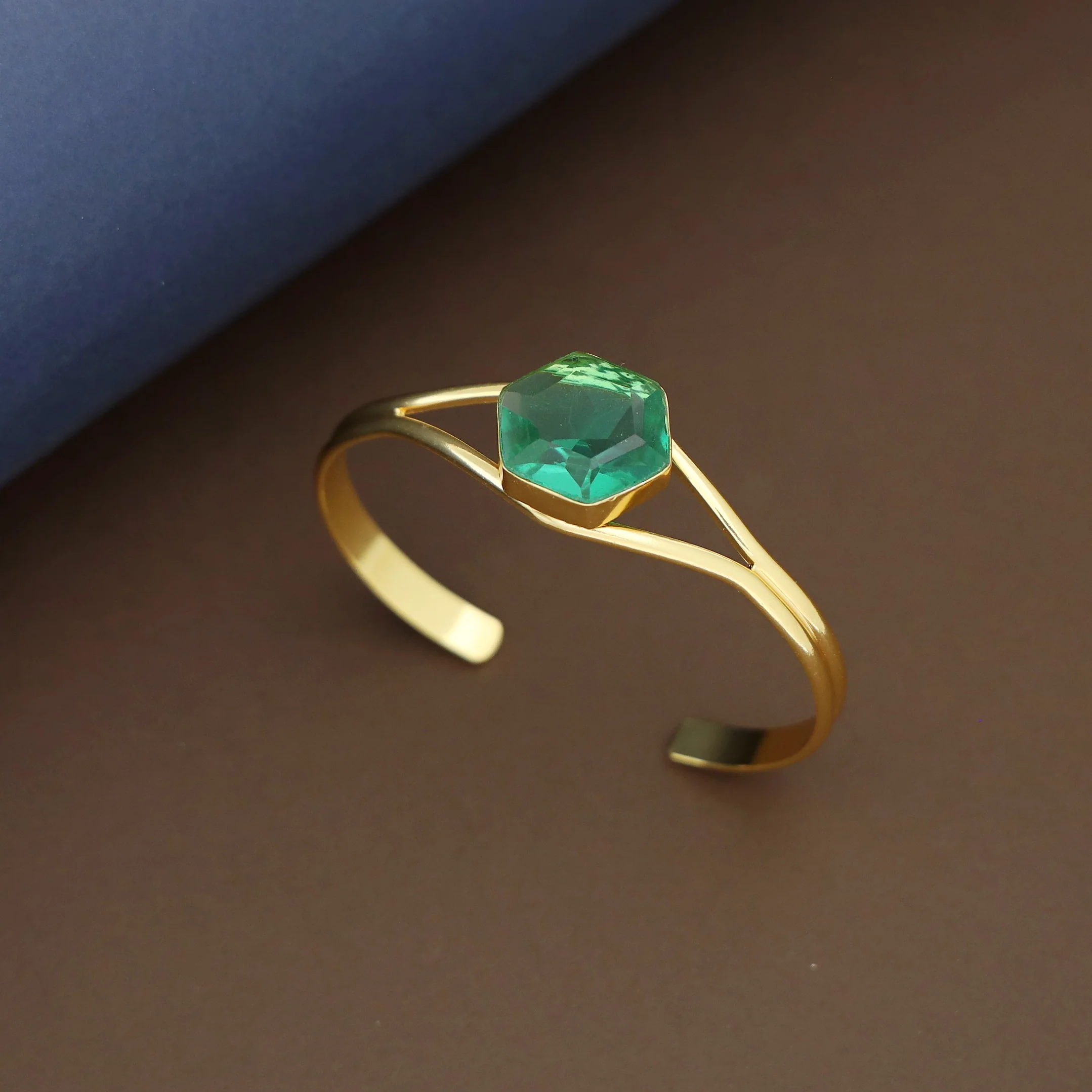 Acene Hexagon Glossy Stone Bangle - Image 6