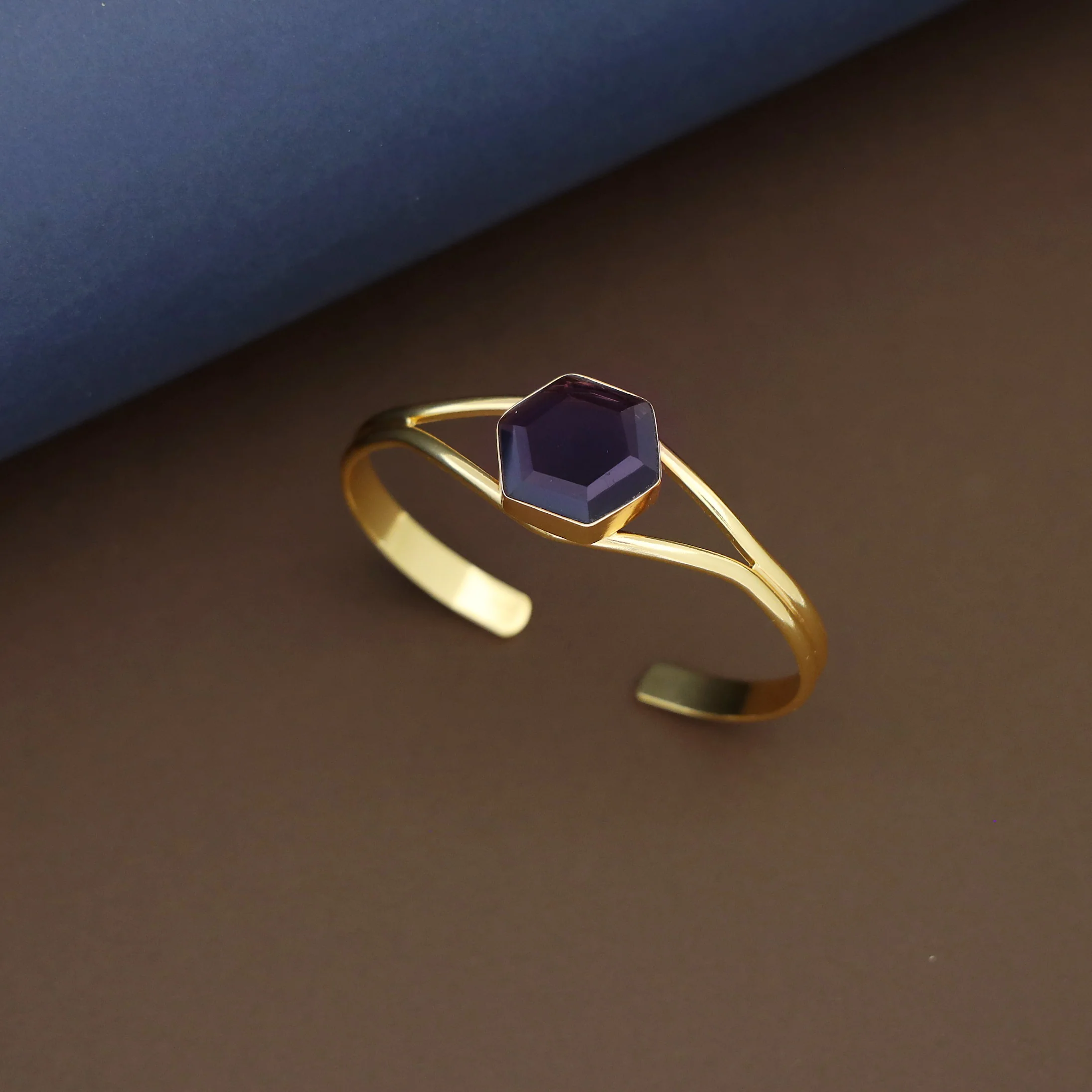 Acene Hexagon Glossy Stone Bangle - Image 7