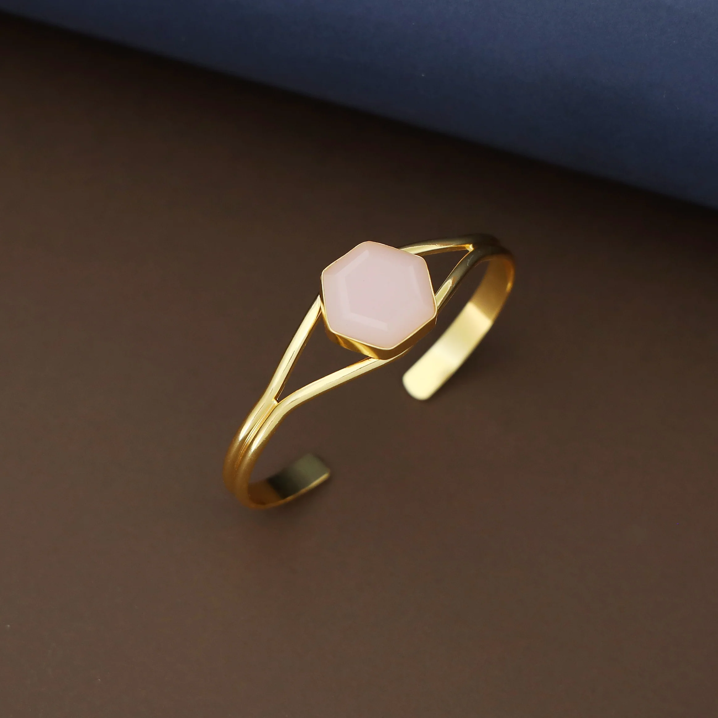 Acene Hexagon Glossy Stone Bangle - Image 8