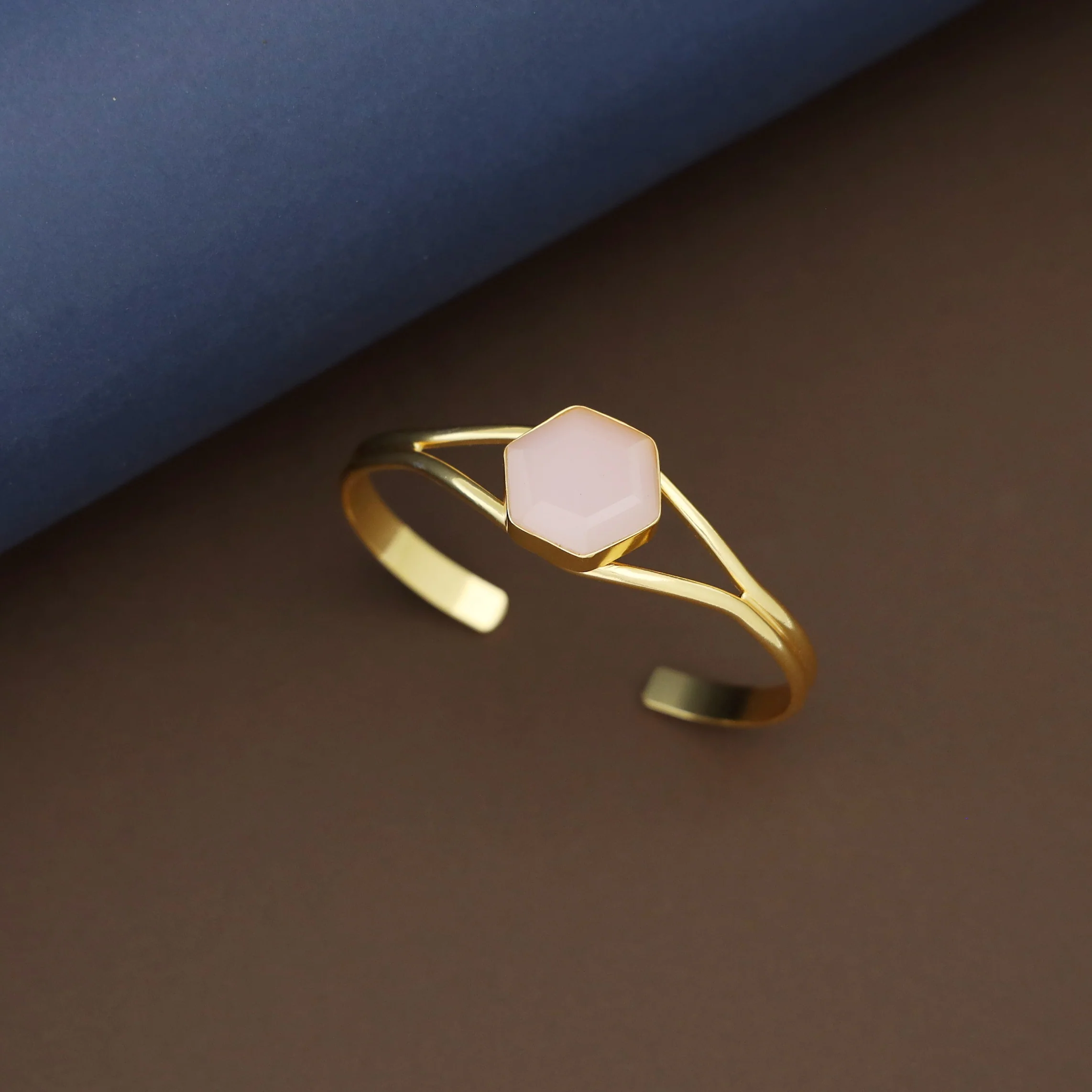 Acene Hexagon Glossy Stone Bangle - Image 9