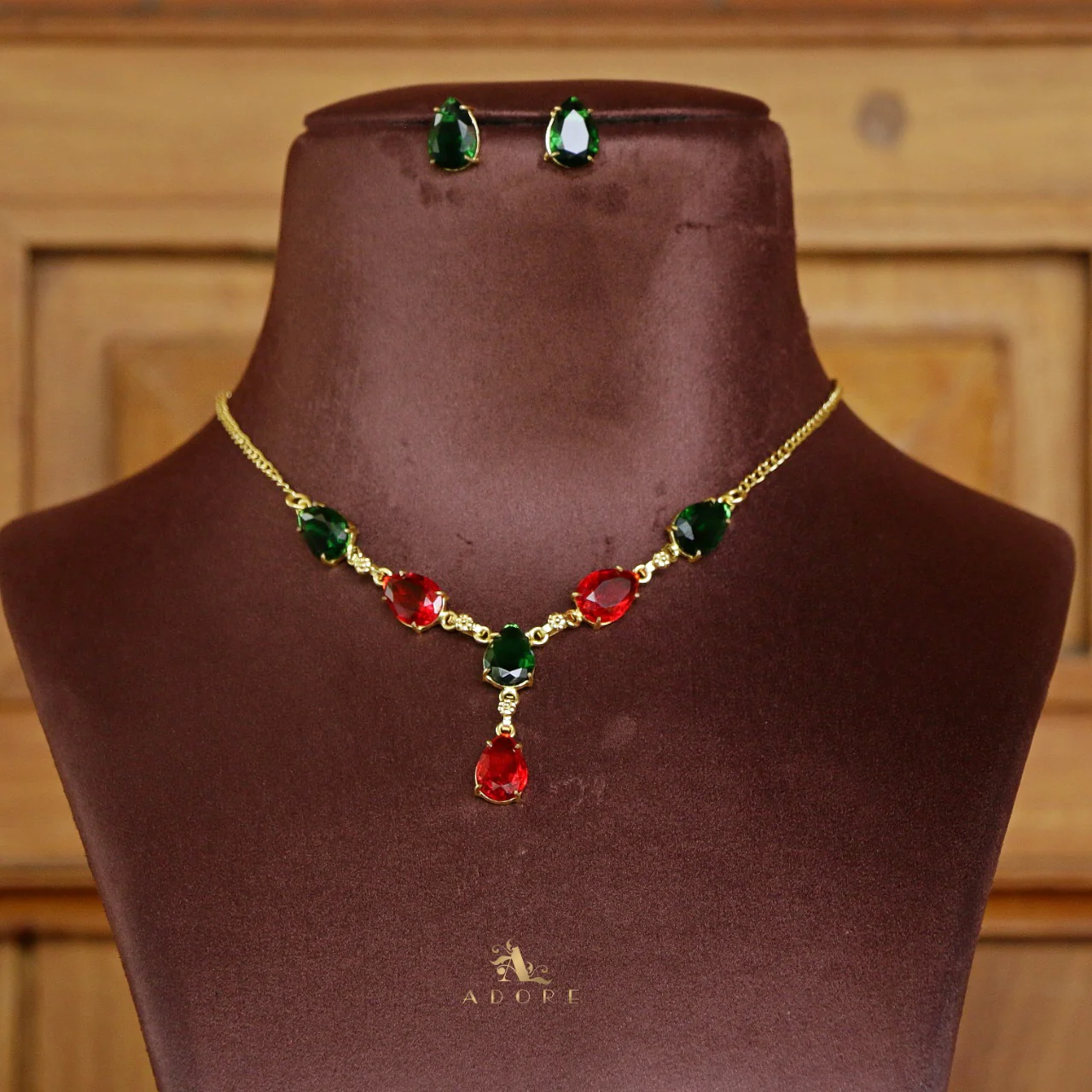 Adalia Glossy Stone Neckpiece with Stud - Image 4