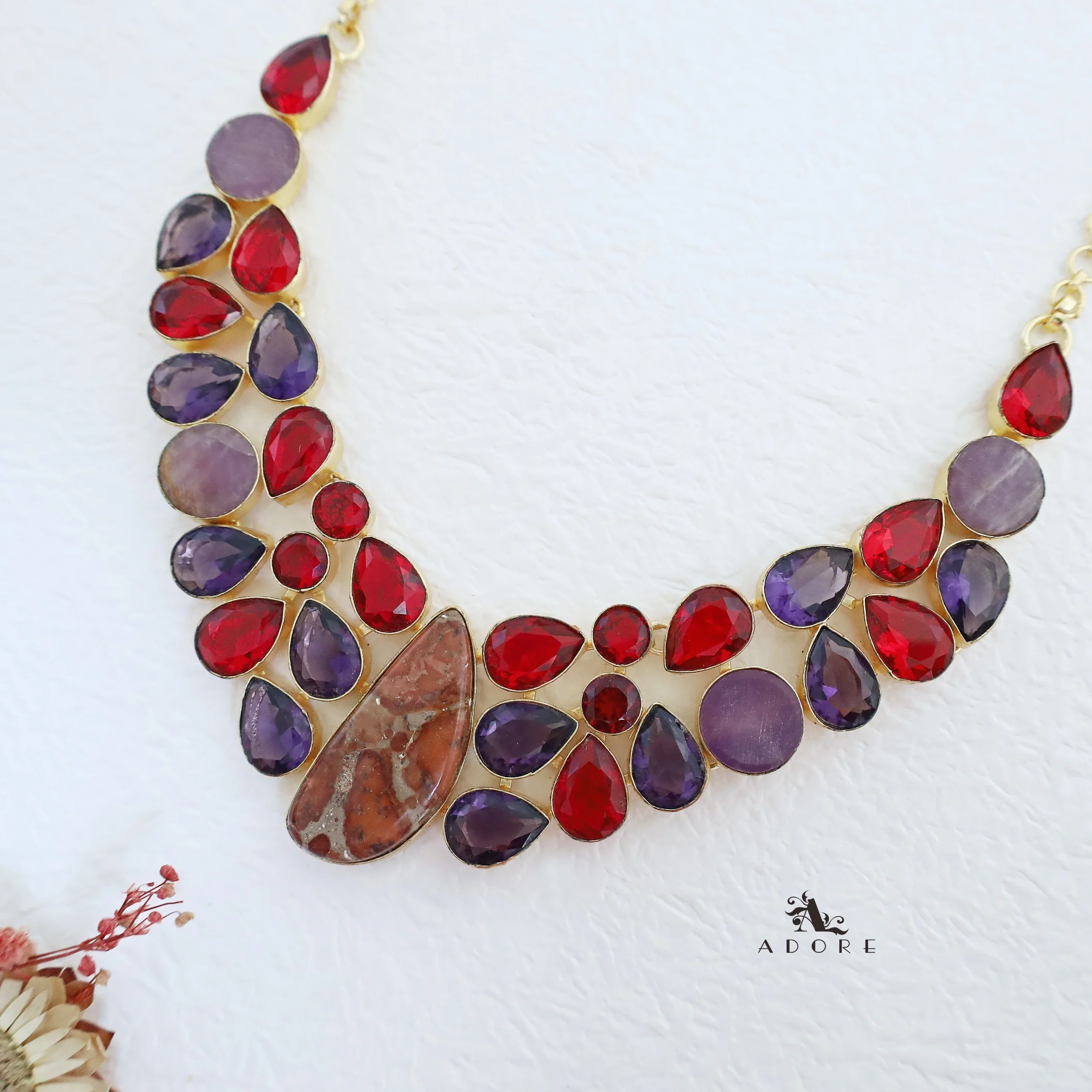 Adelina Glossy + Raw Stone Neckpiece - Image 2