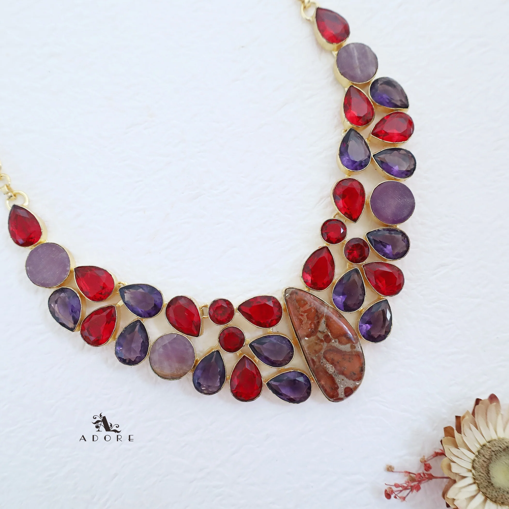 Adelina Glossy + Raw Stone Neckpiece - Image 3