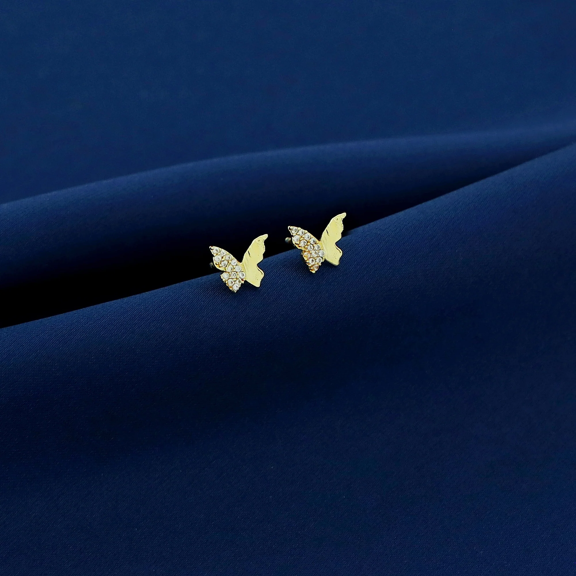 Adhara Golden Butterfly Stud - Image 2