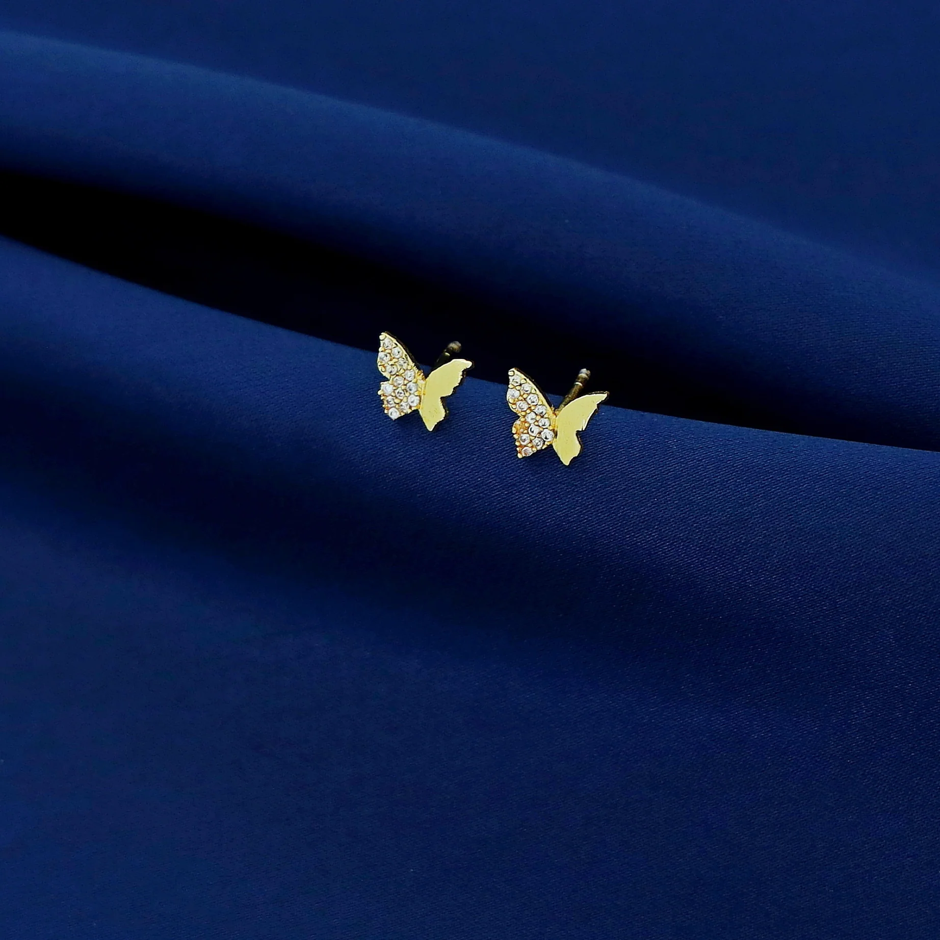 Adhara Golden Butterfly Stud - Image 3