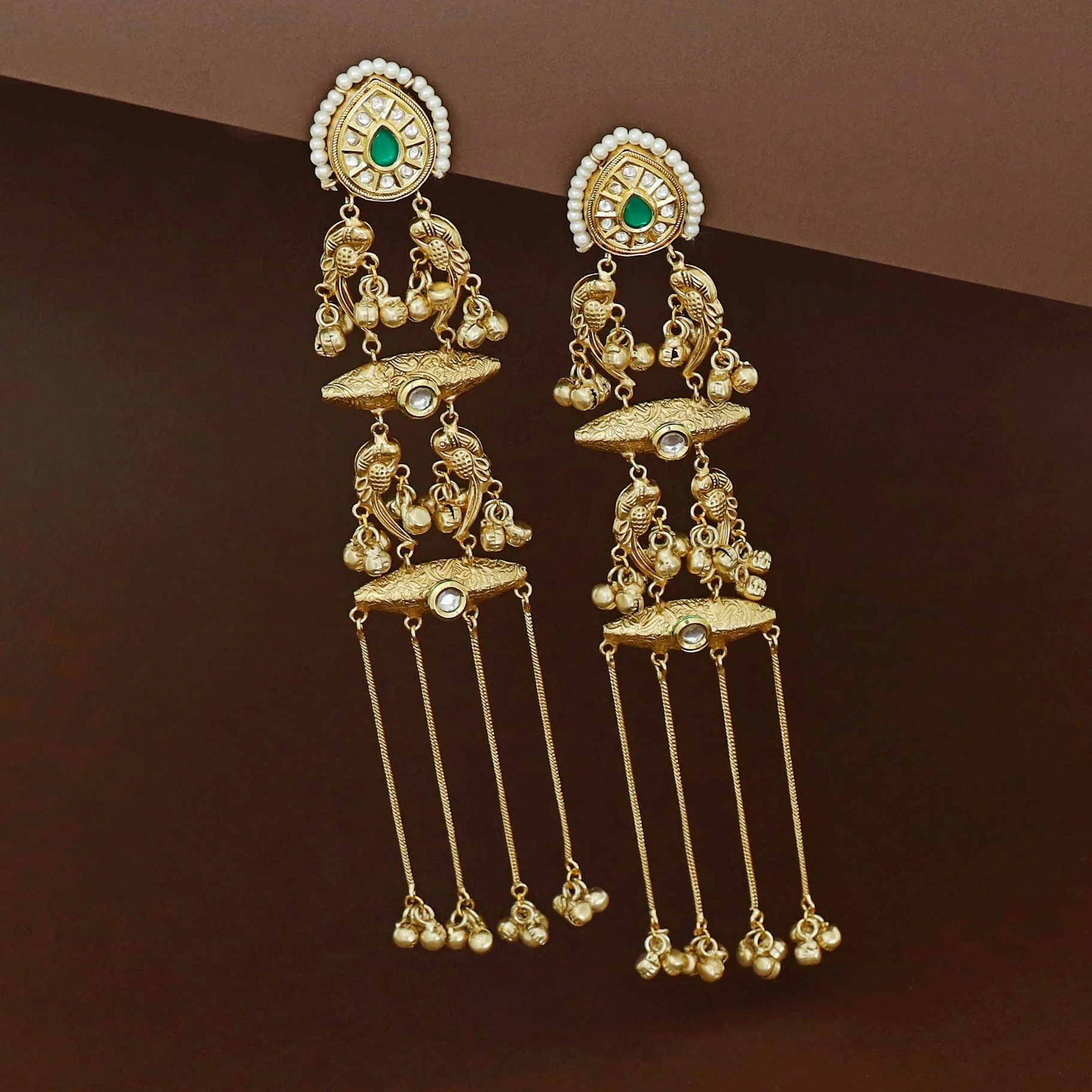 Adhara Kashmiri Long Ghungroo Earring - Image 5