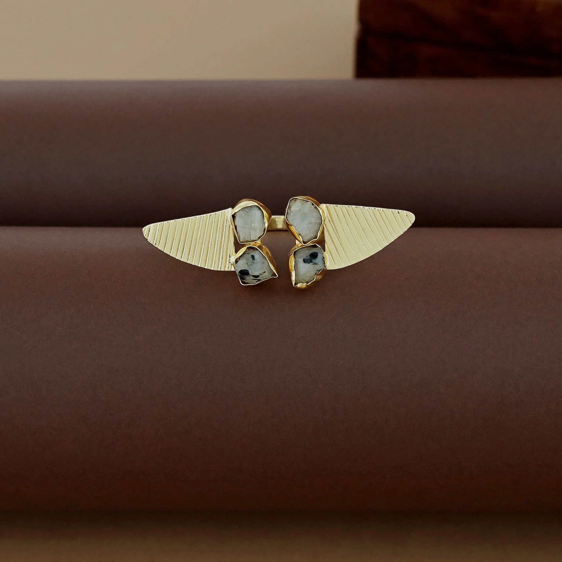 Adley Tetra Raw Stone Eagle Wings Ring - Image 2