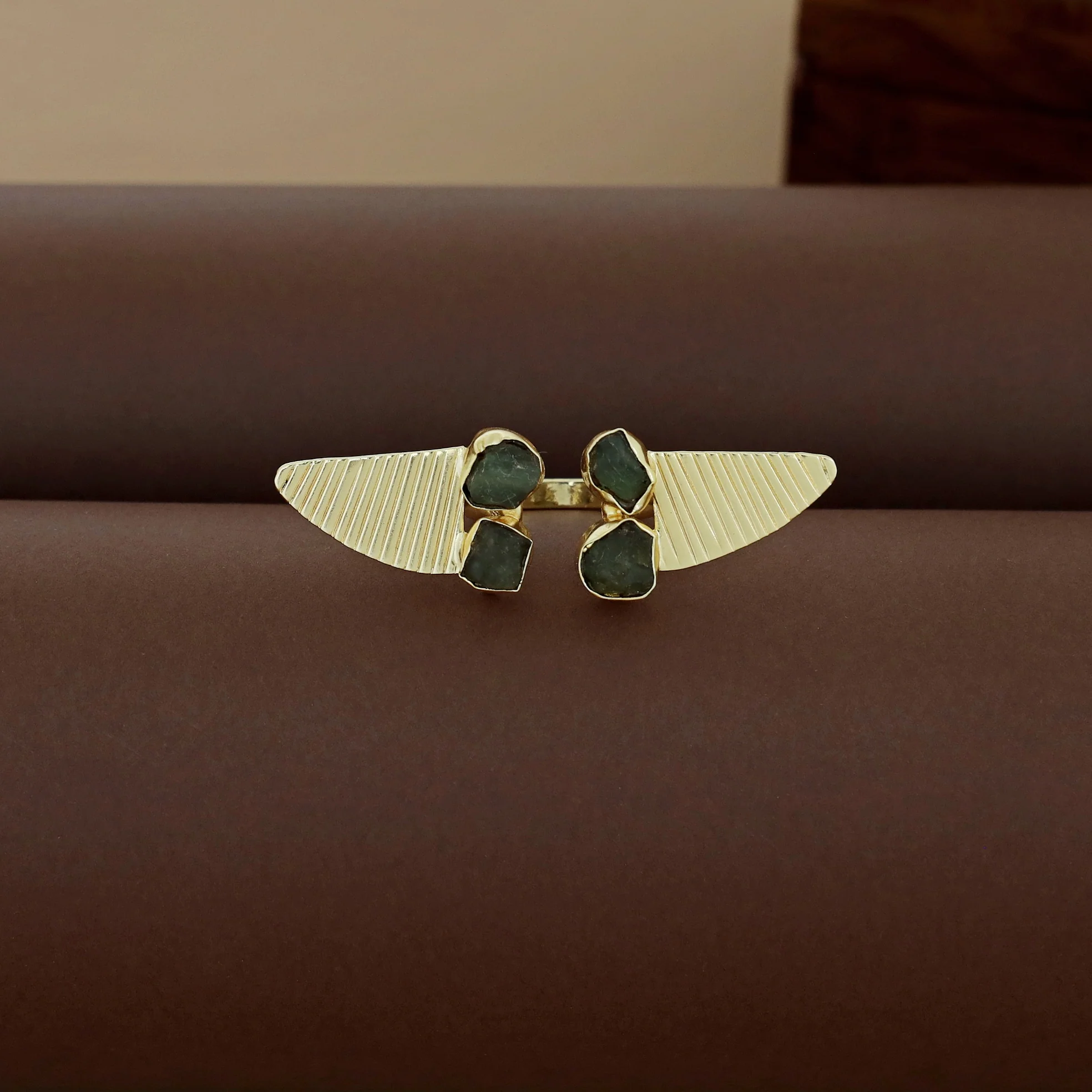 Adley Tetra Raw Stone Eagle Wings Ring - Image 3