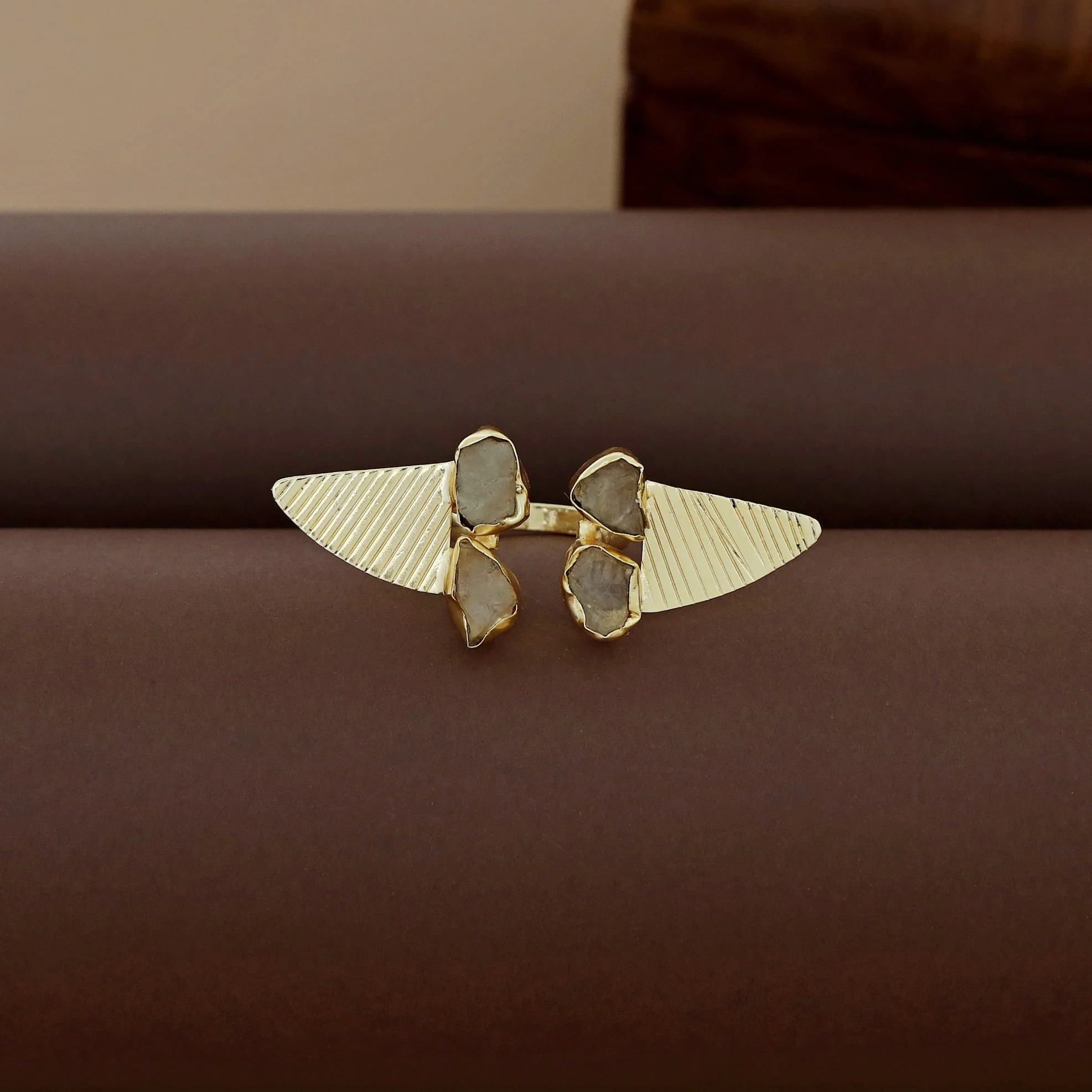 Adley Tetra Raw Stone Eagle Wings Ring - Image 6