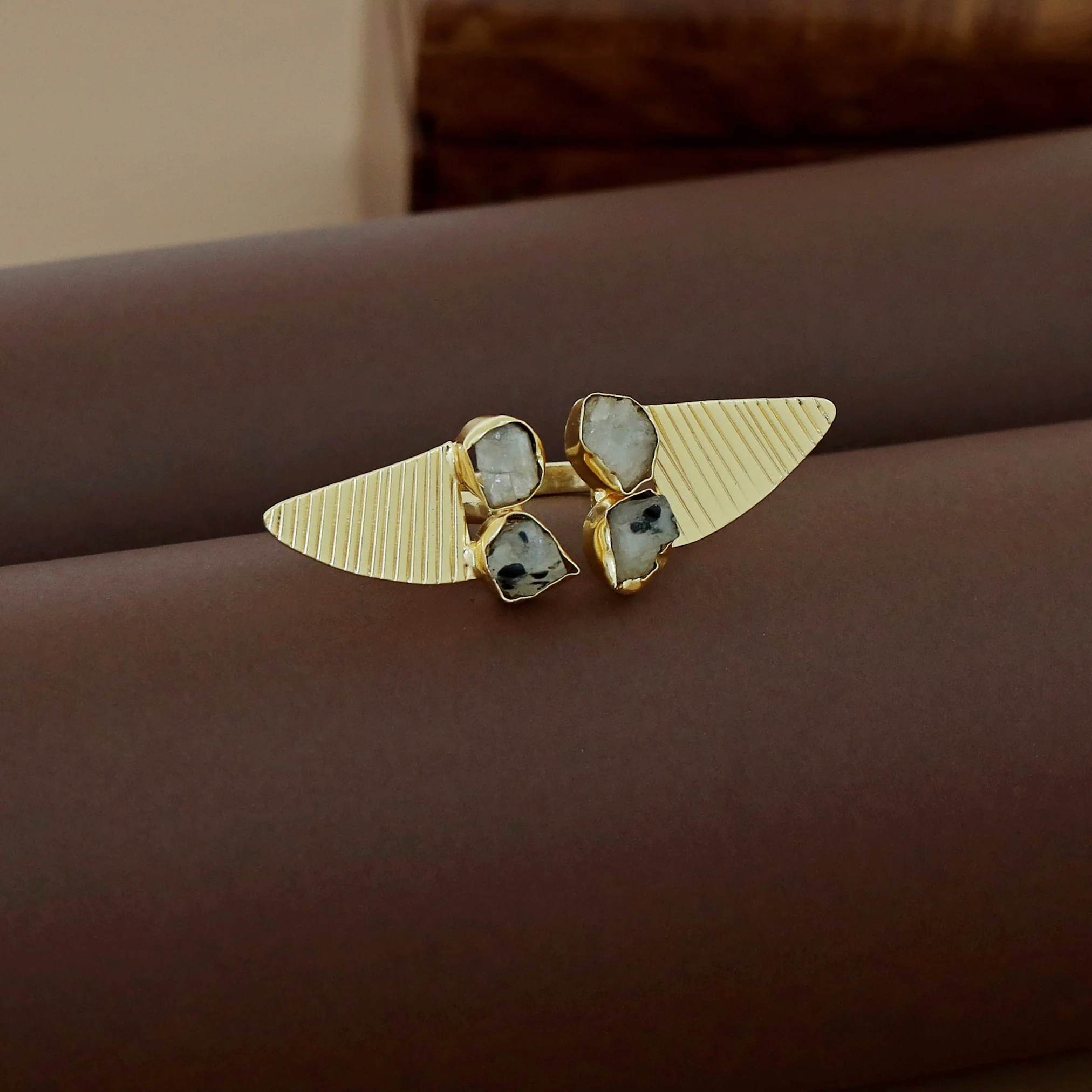 Adley Tetra Raw Stone Eagle Wings Ring - Image 8