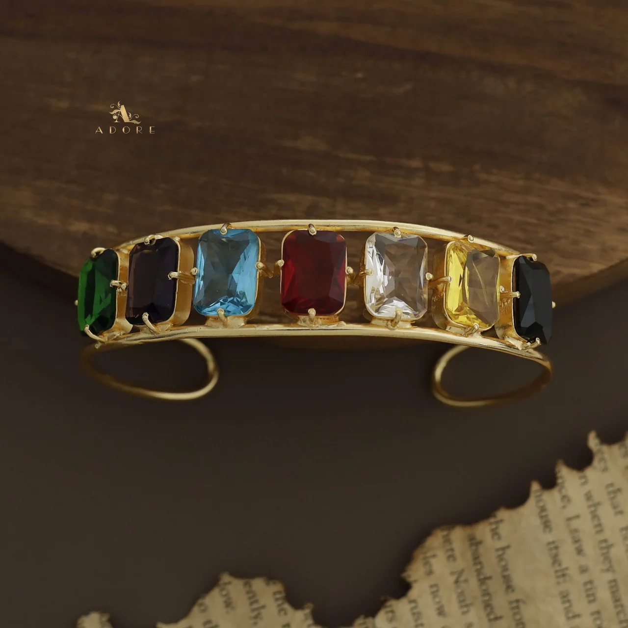 Adonai 7 Stone Rectangle Bangle - Image 11