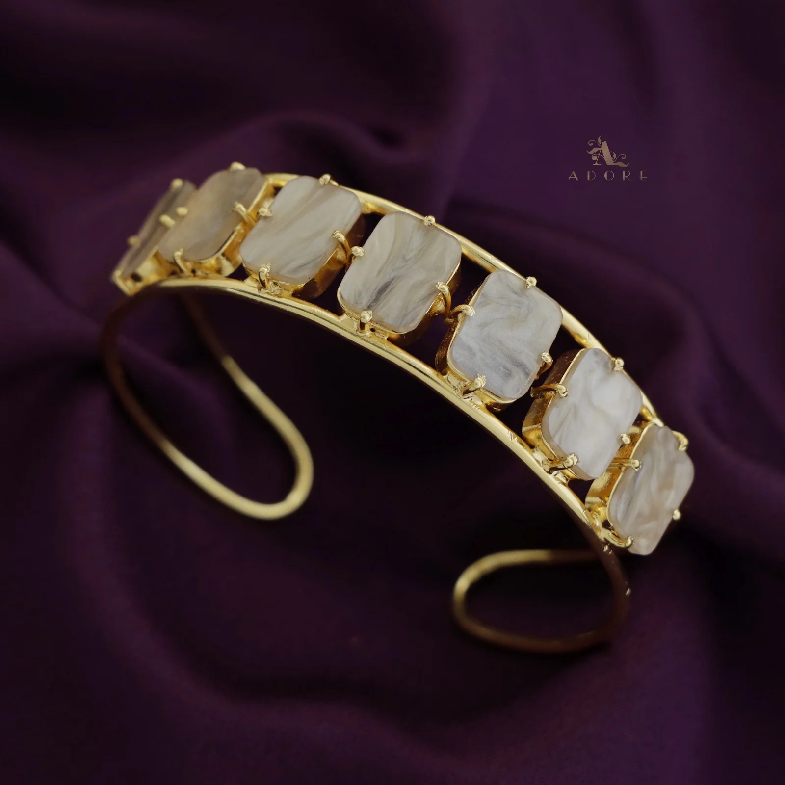 Adonai 7 Stone Rectangle Bangle - Image 12