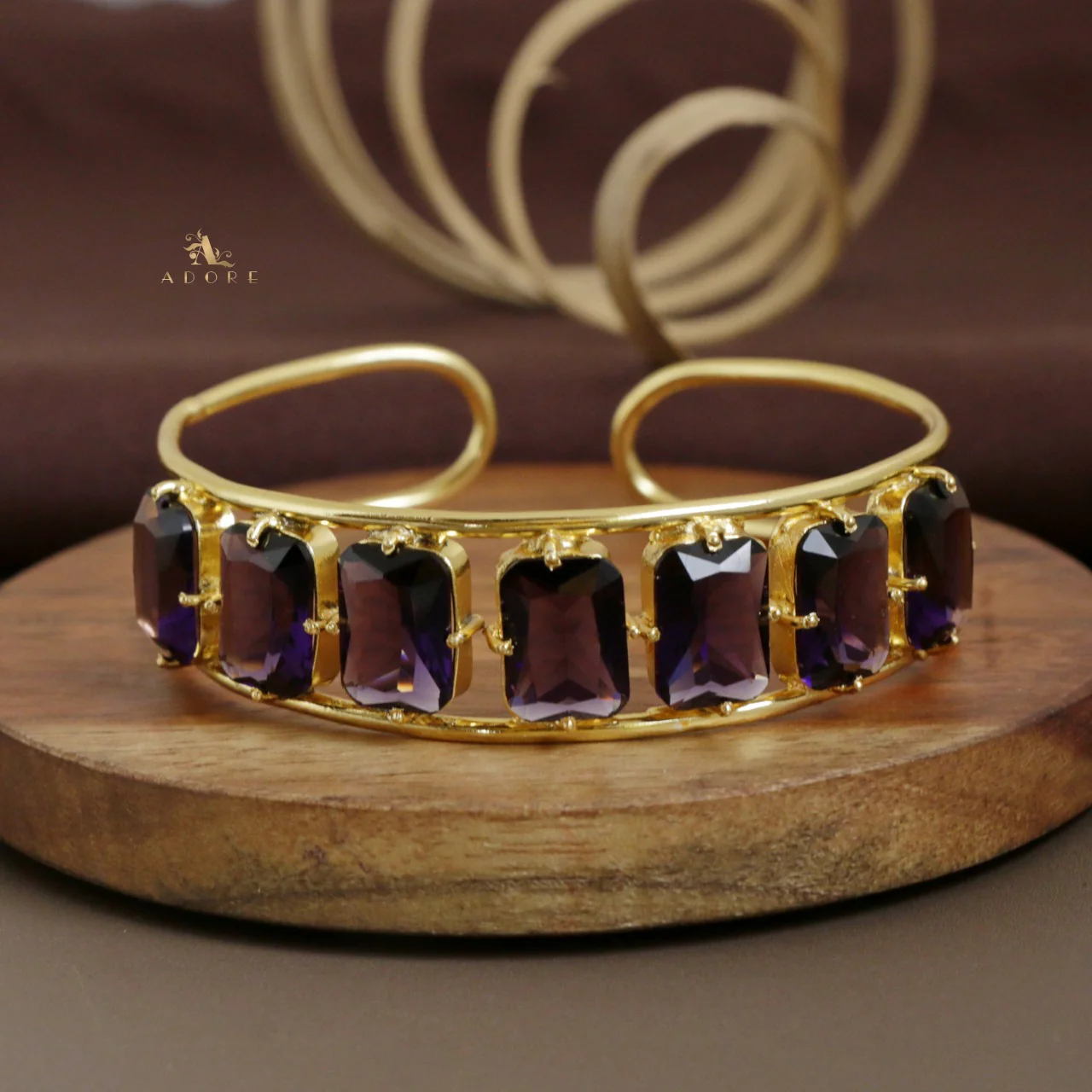 Adonai 7 Stone Rectangle Bangle - Image 3