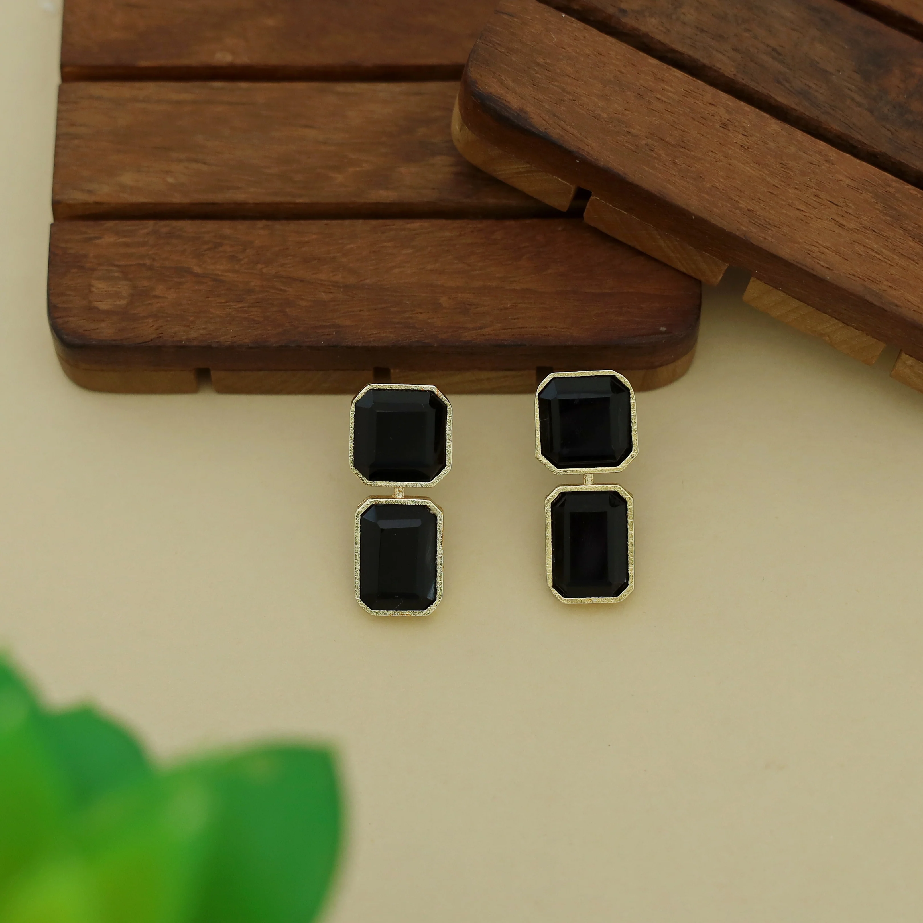 Adore - 2 Stone Square Daily Wear Earrings (Colours Available) - Image 10