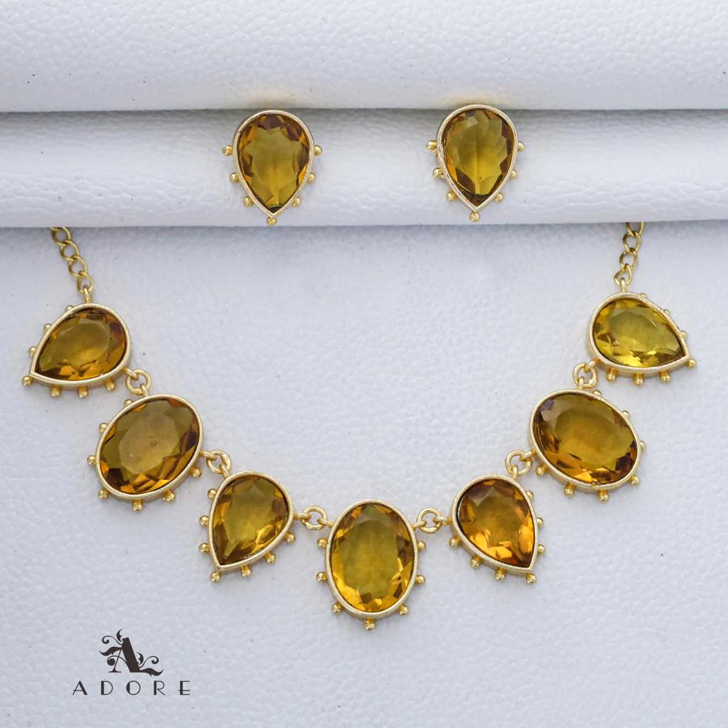Adore - 7 Stone Neckpiece with Studs (Colour Options) - Image 4