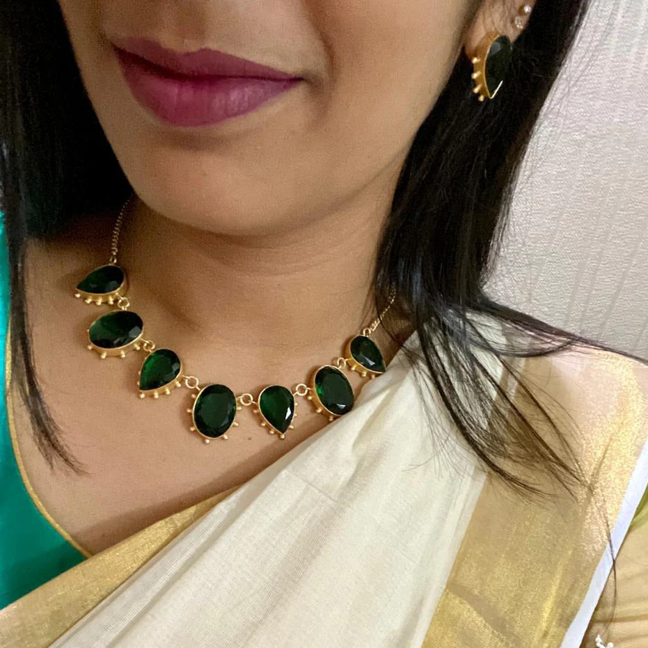 Adore - 7 Stone Neckpiece with Studs (Colour Options) - Image 7