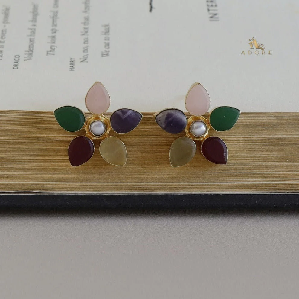 Adore Raw Stone - Flower Earring (Colours Available) - Image 10