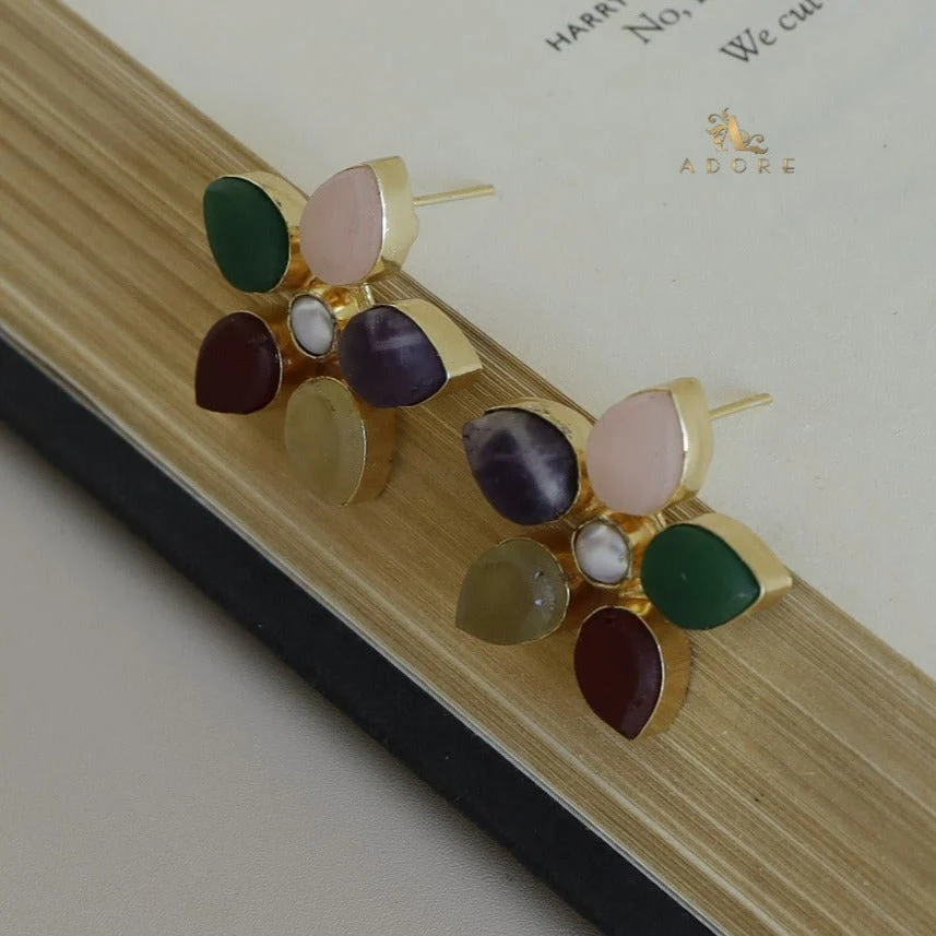 Adore Raw Stone - Flower Earring (Colours Available) - Image 11