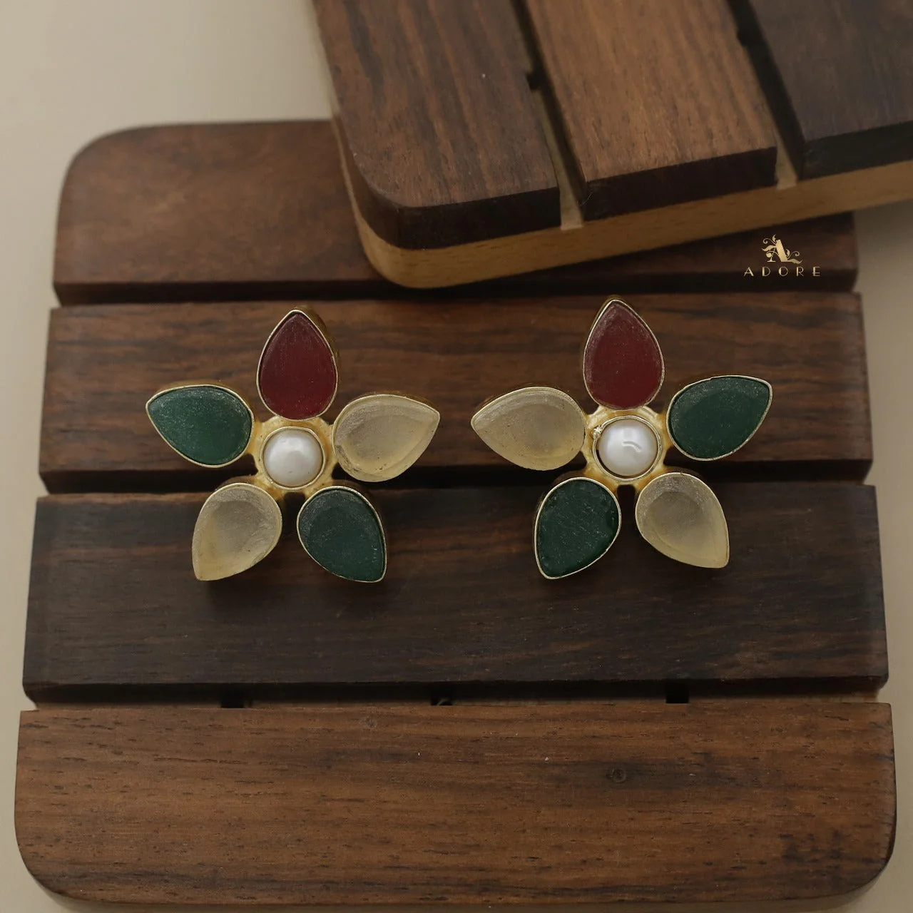 Adore Raw Stone - Flower Earring (Colours Available) - Image 14