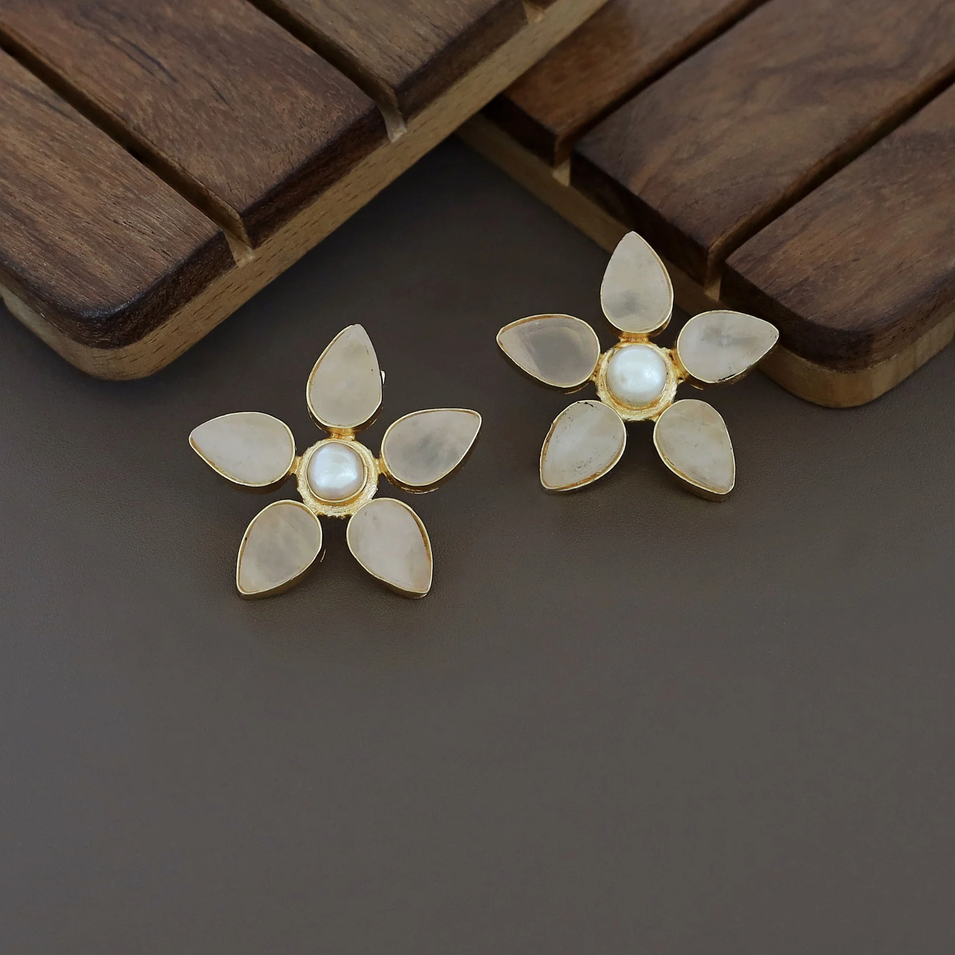 Adore Raw Stone - Flower Earring (Colours Available) - Image 3