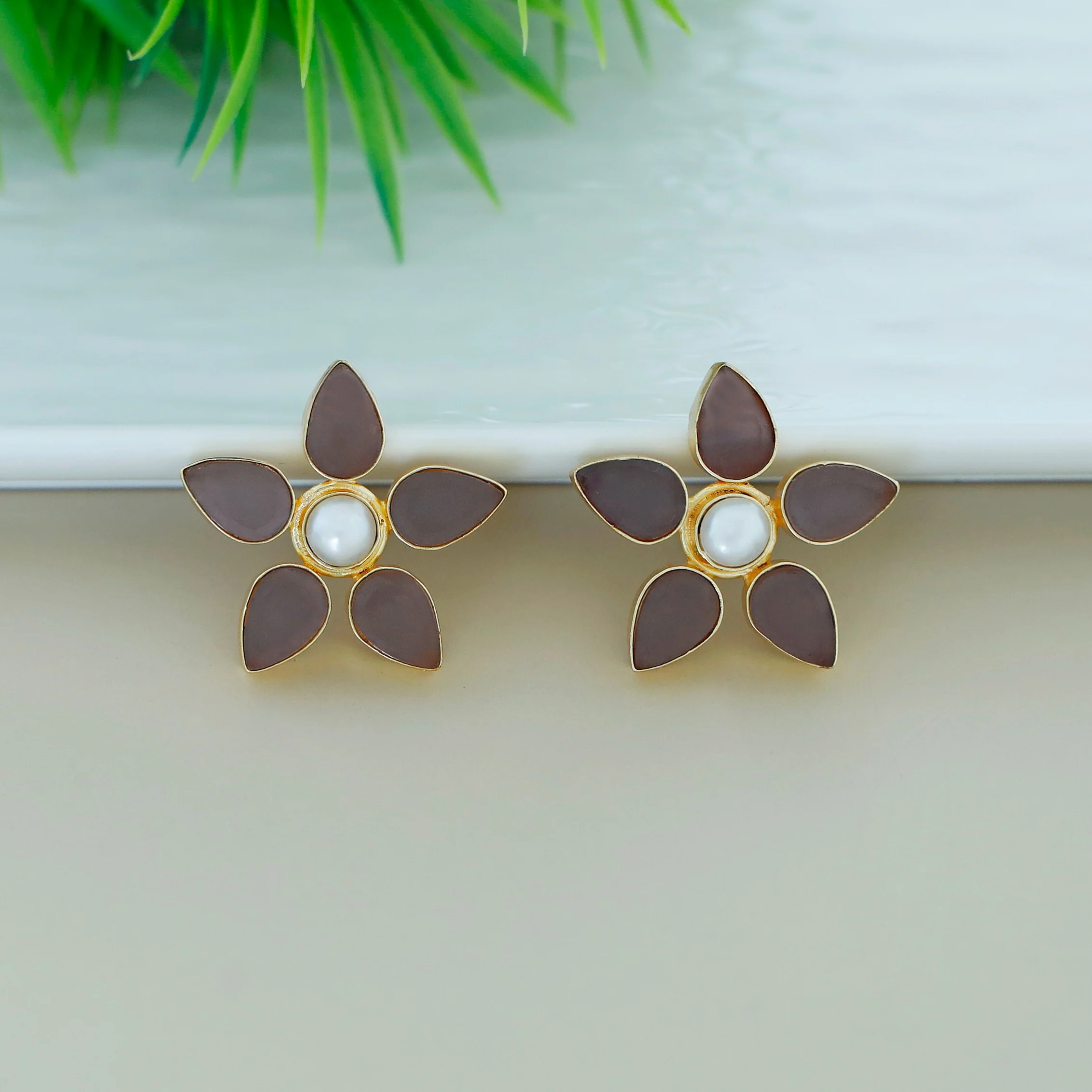 Adore Raw Stone - Flower Earring (Colours Available) - Image 4