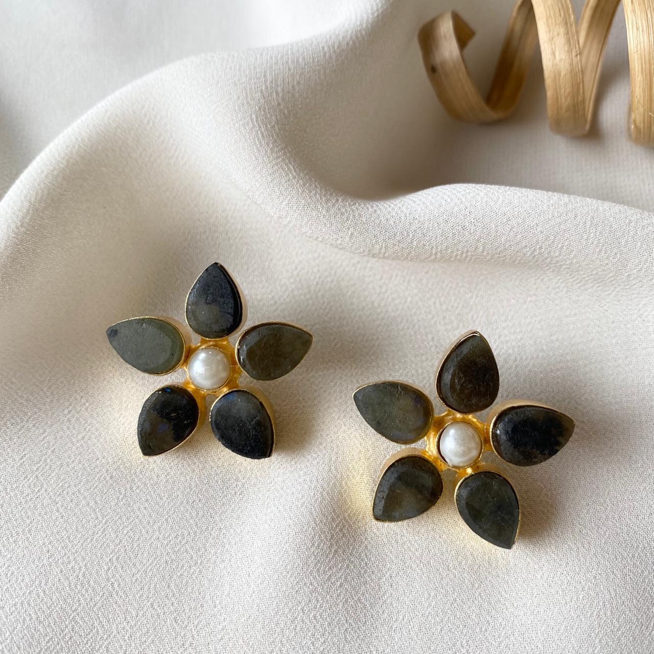 Adore Raw Stone - Flower Earring (Colours Available) - Image 8