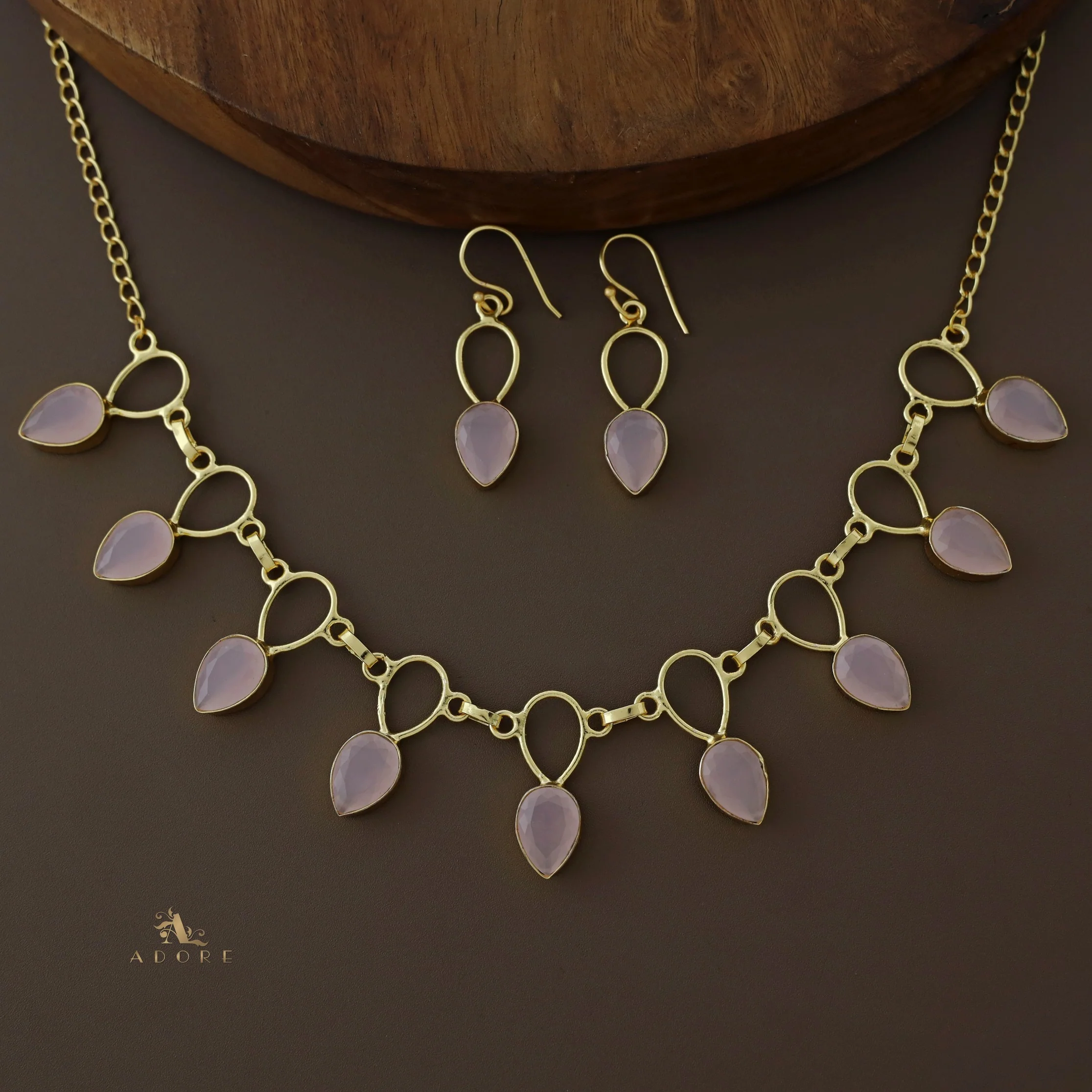 Adorn Drop Glossy Neckpiece With Drop Earrings - Image 19