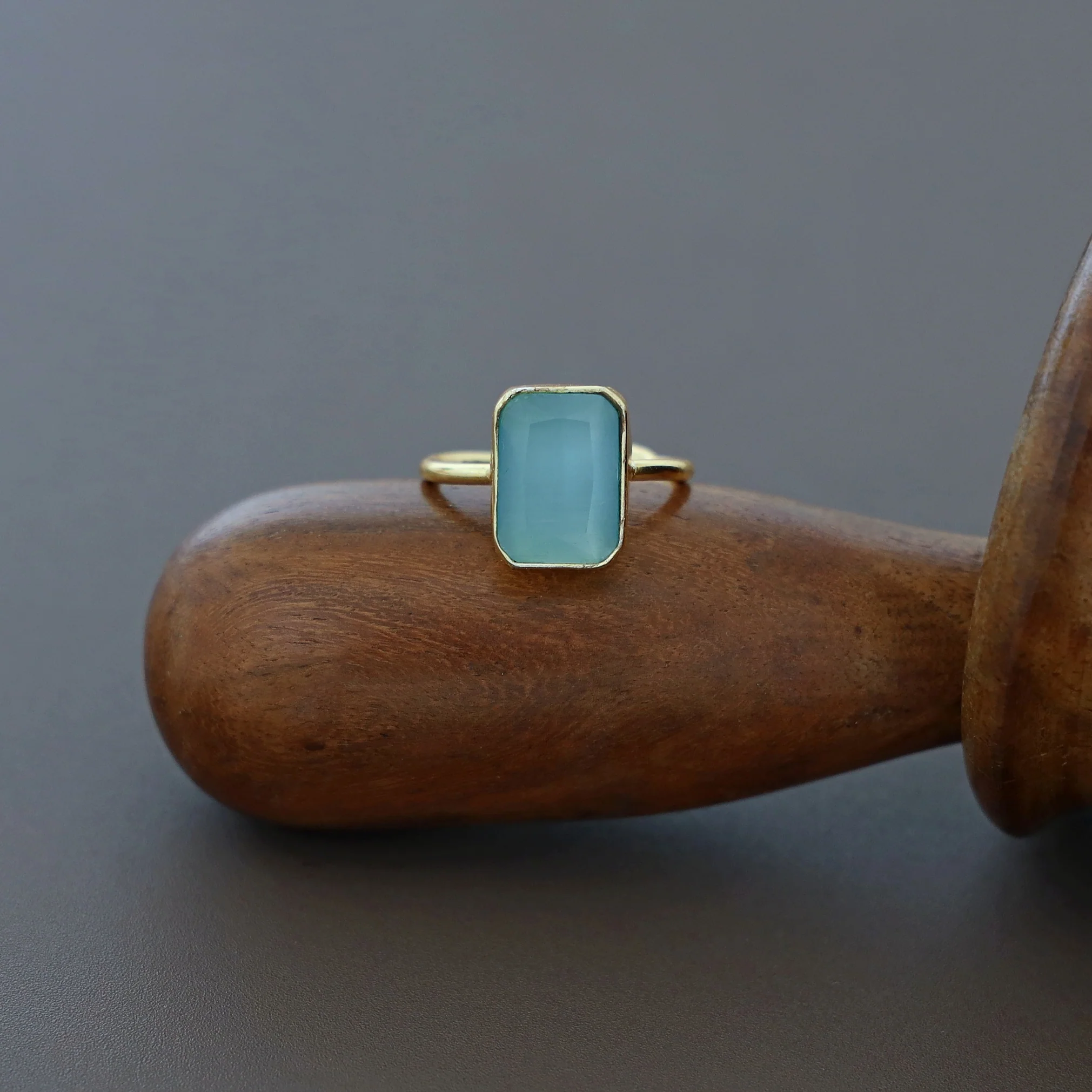 Adriana Golden Glossy Rectangle Ring - Image 9