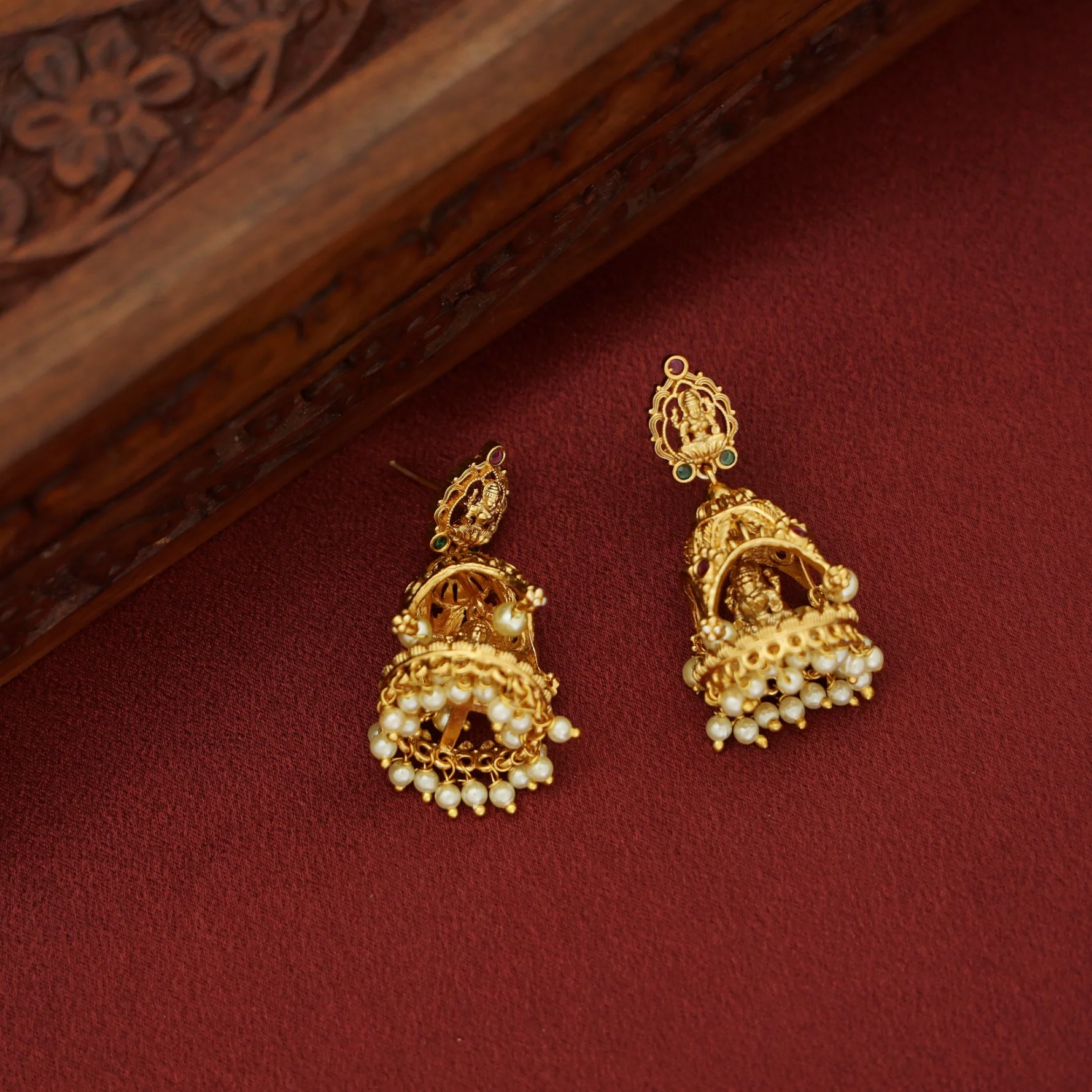 Adritha Devi Prathishta Pearl Jhumka - Image 2