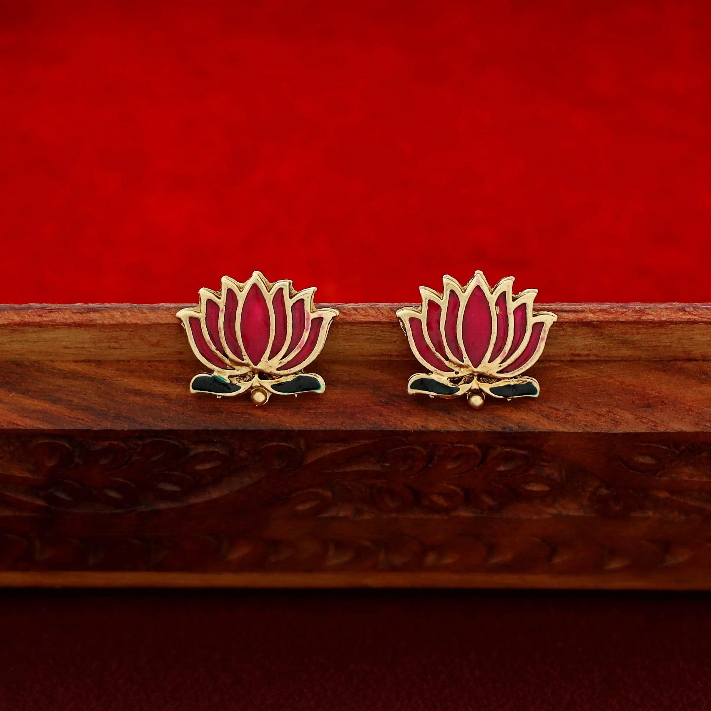 Advaita Enamel Lotus String Neckpiece - Image 6