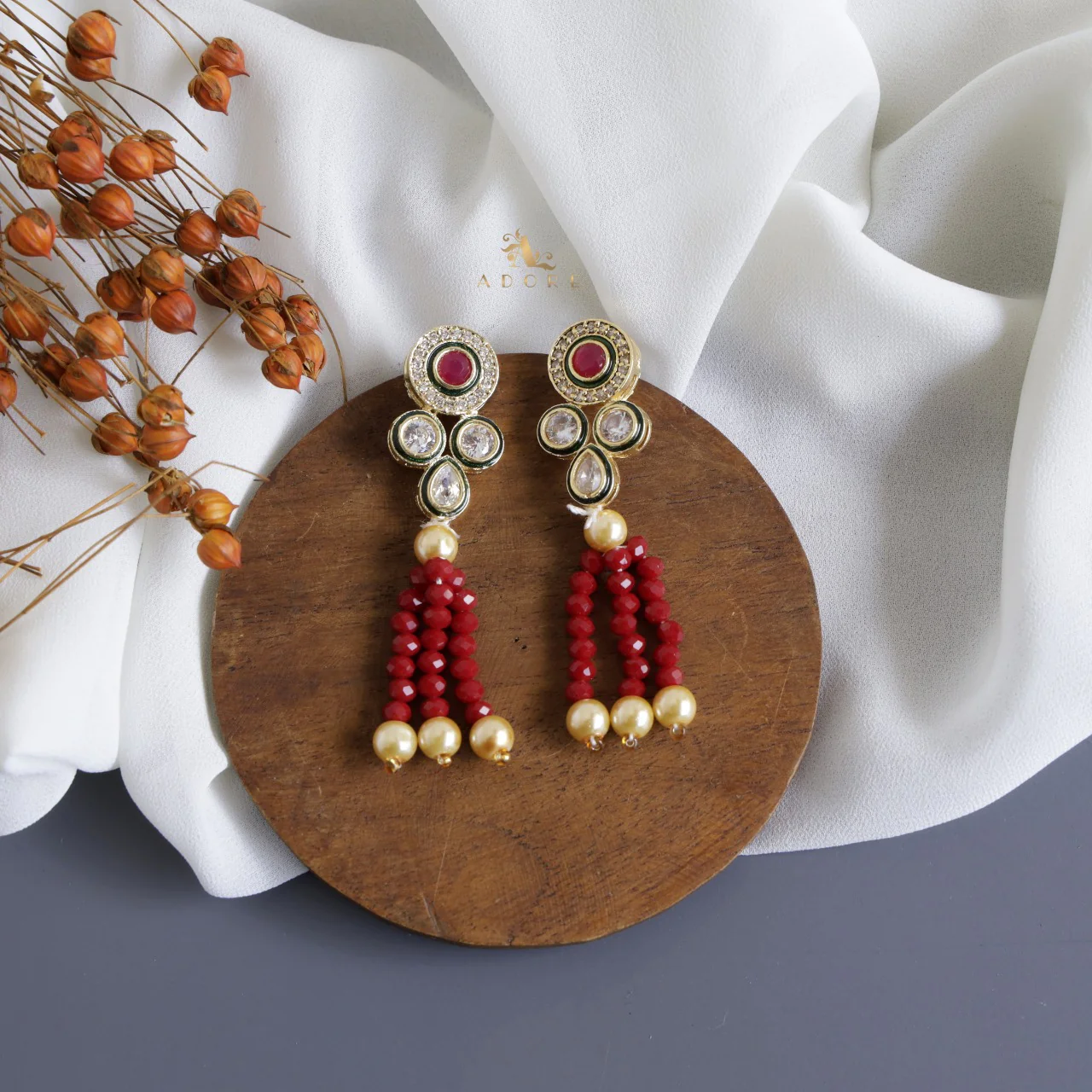 Agasthya Onyx Kundan Choker With Earring - Image 8