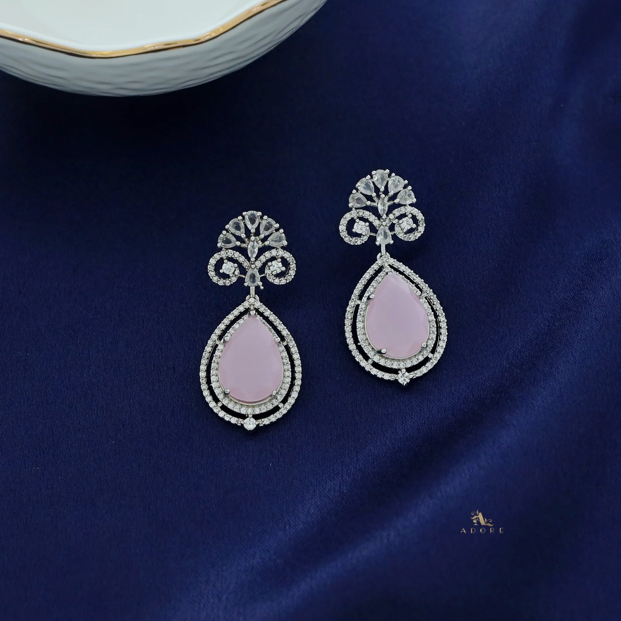 Agastya AD Stone Drop Neckpiece With Earring - Image 15