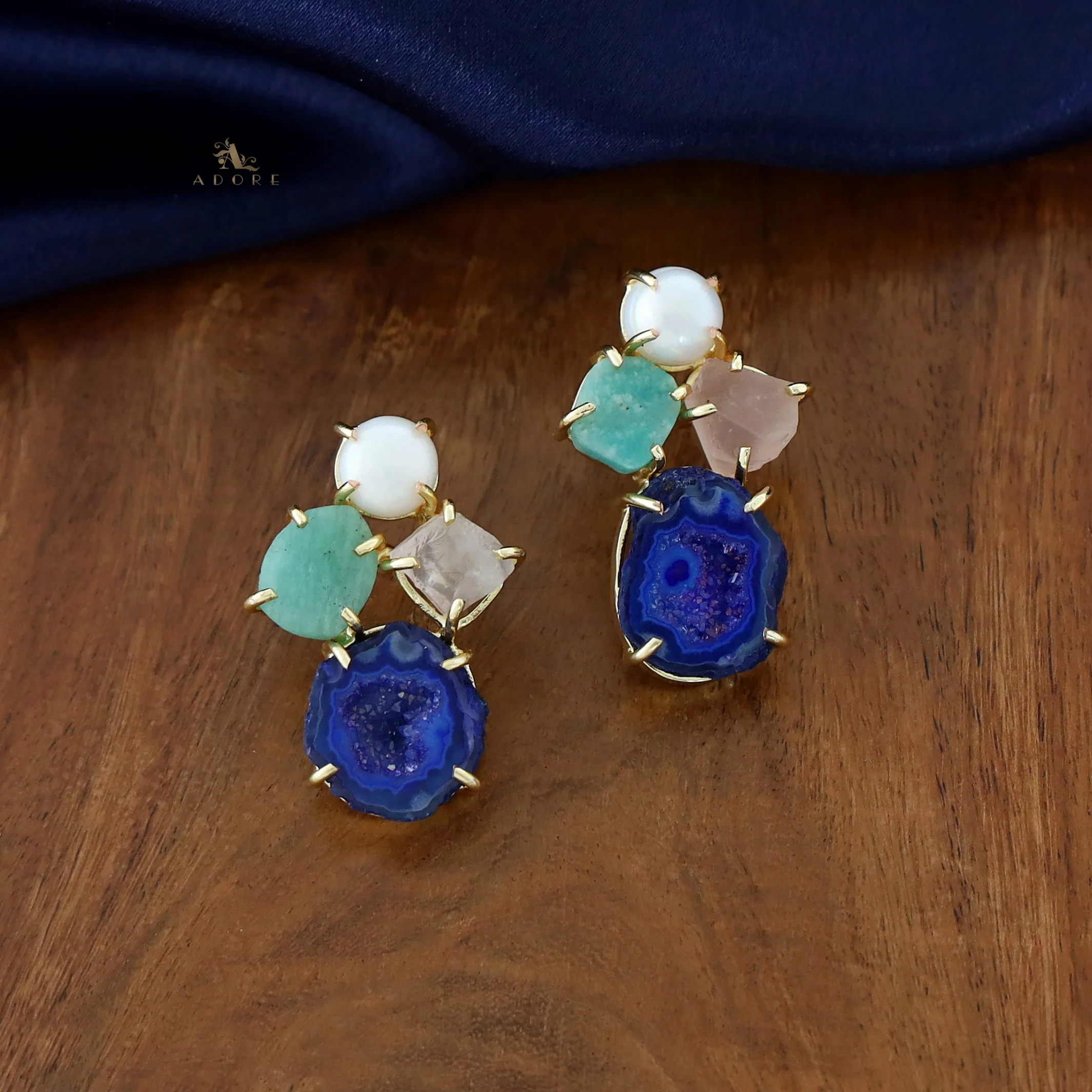 Agate Raw Stone + Pearl Earring - Image 15