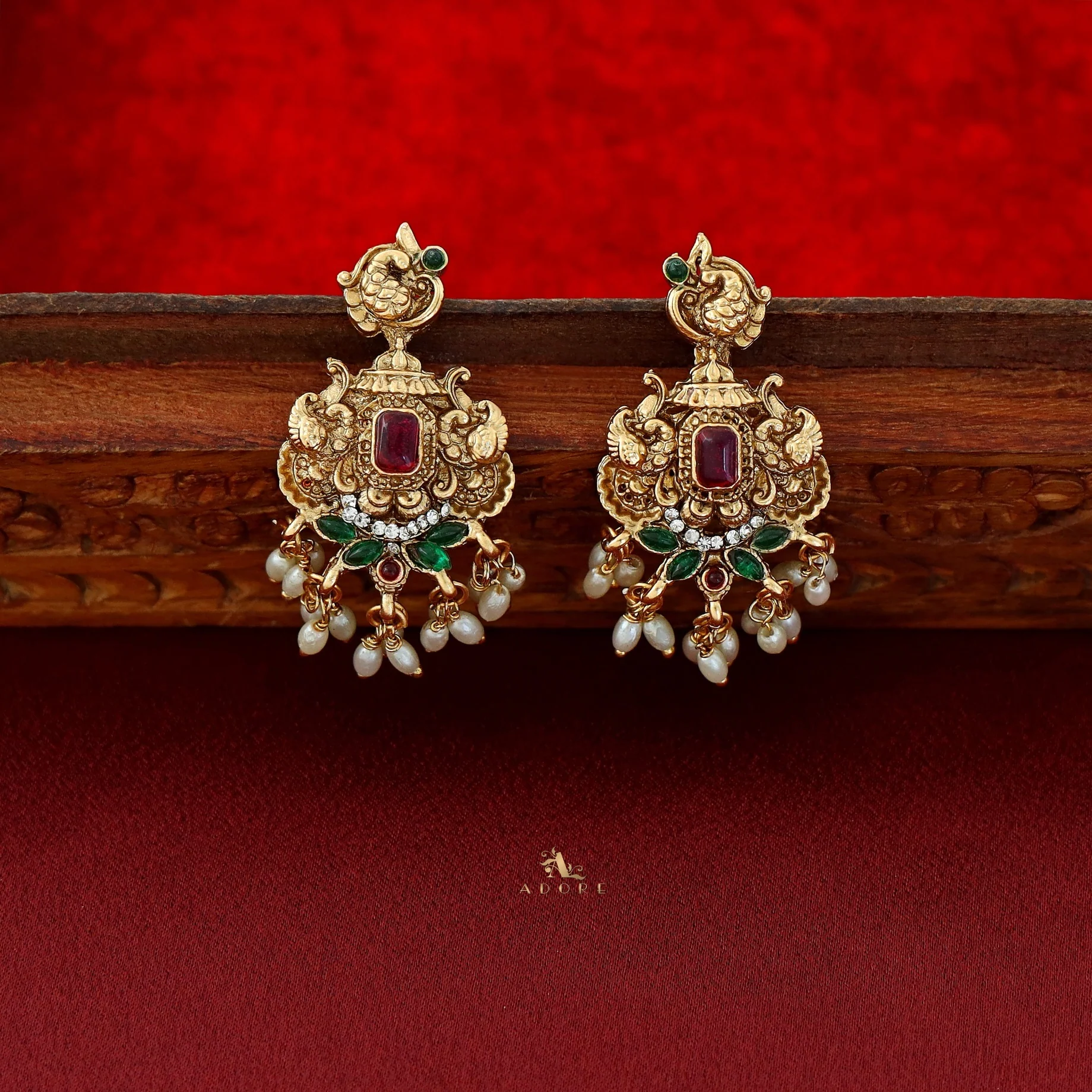 Ahalya Mayura Rice Pearl Neckpiece With Earring - Image 5