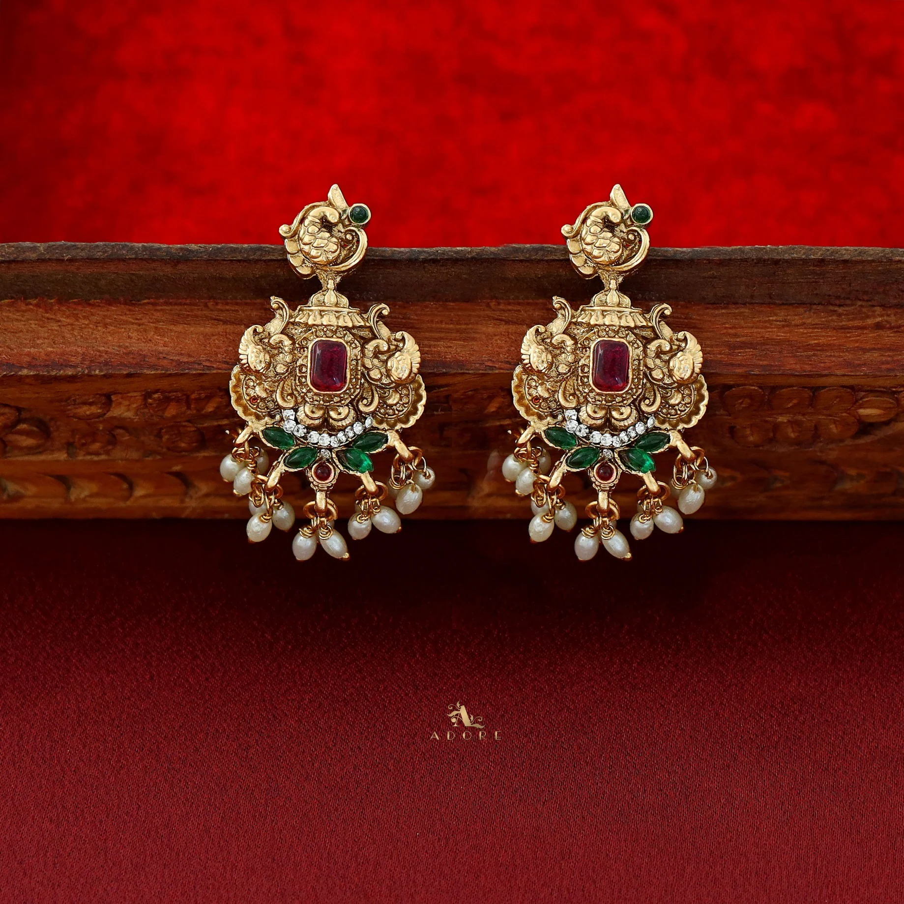 Ahalya Mayura Rice Pearl Neckpiece With Earring - Image 7