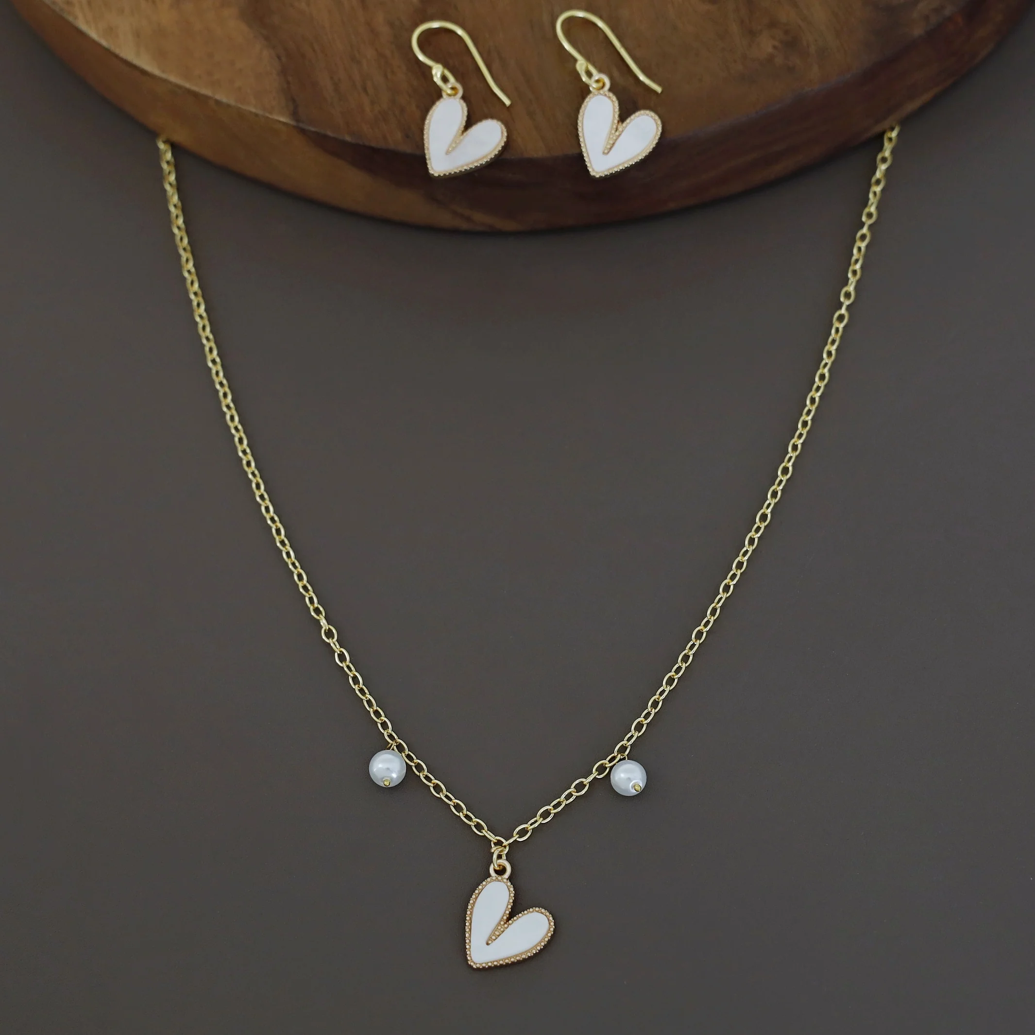 Ahava Pearl Heart Neckpiece With Drop - Image 2