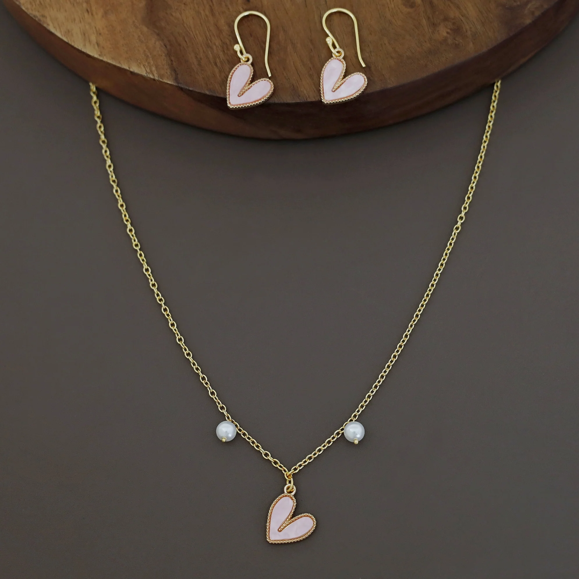 Ahava Pearl Heart Neckpiece With Drop - Image 4
