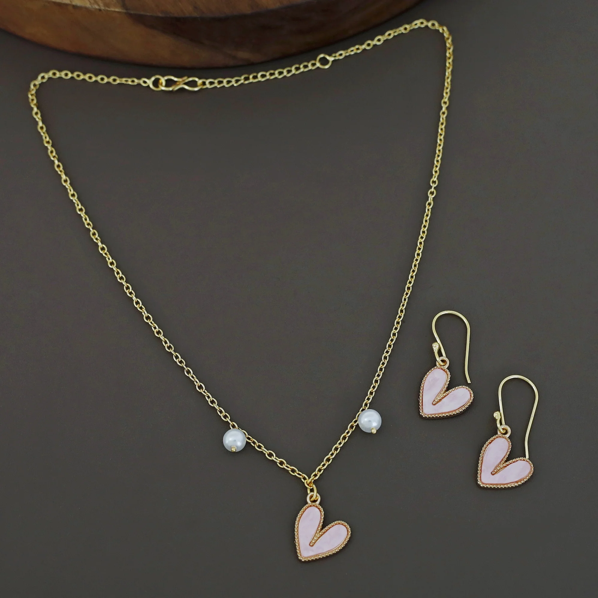 Ahava Pearl Heart Neckpiece With Drop - Image 5