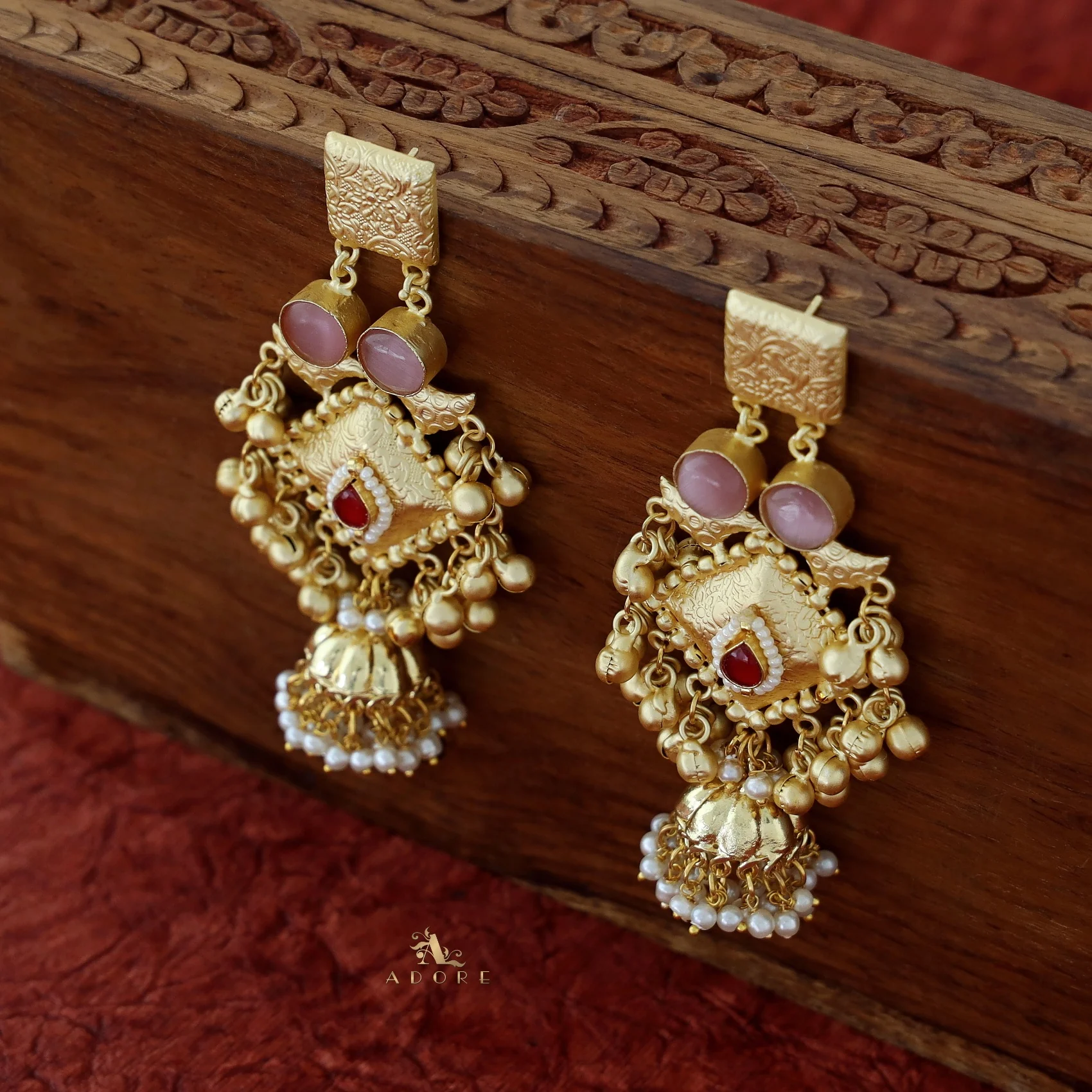 Akshara Golden Ghungroo Kashmiri Long Jhumka - Image 14