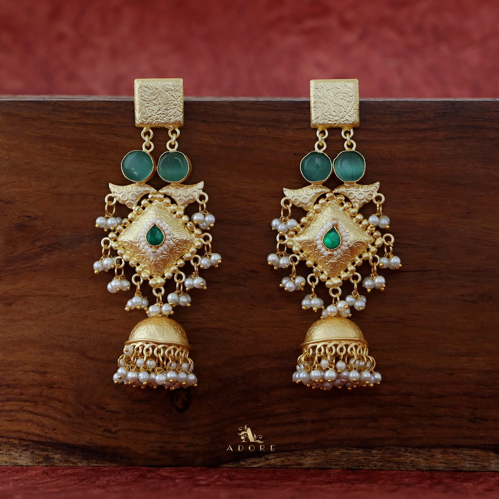 Akshara Golden Ghungroo Kashmiri Long Jhumka - Image 8